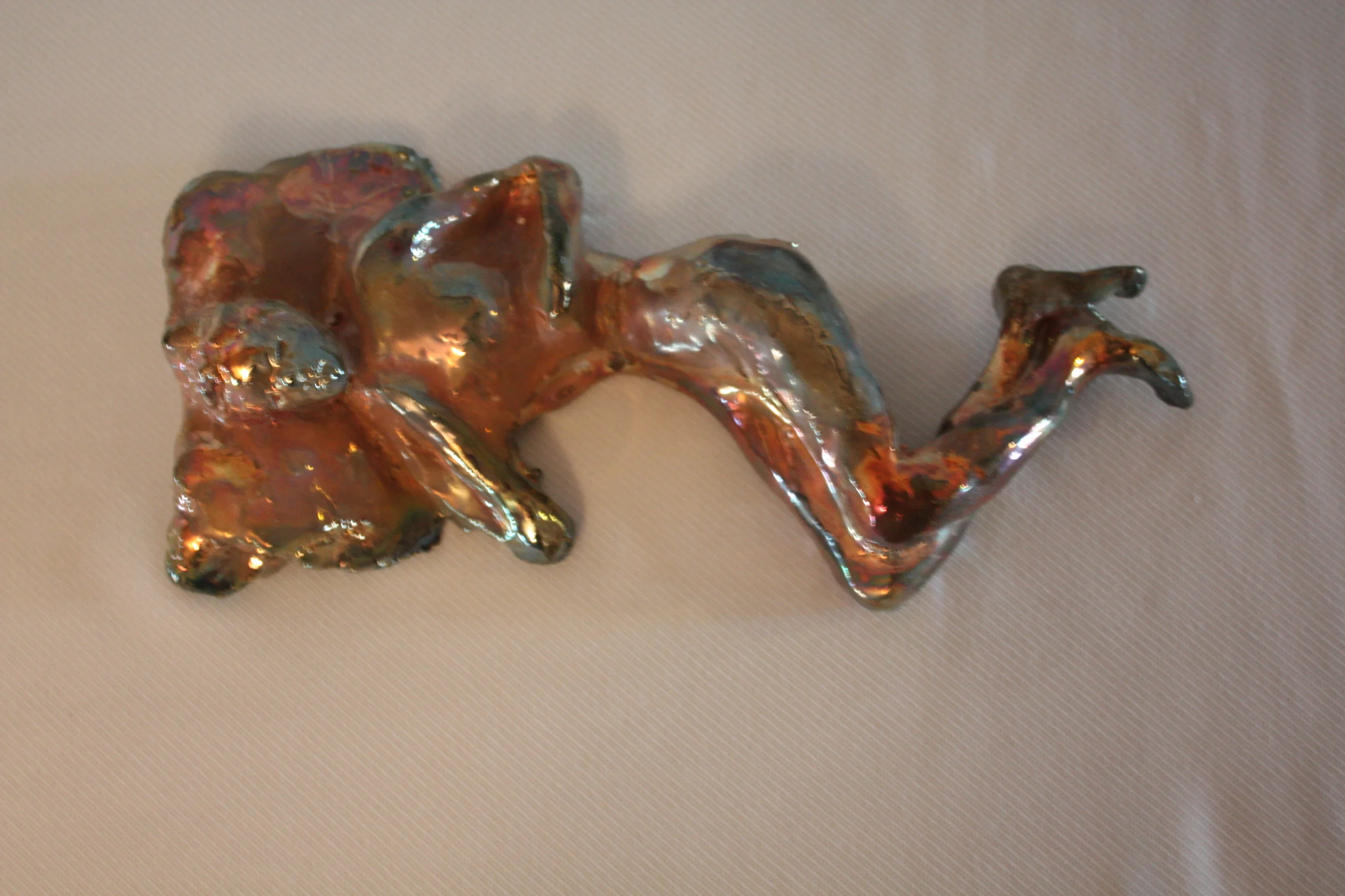 "Sketching in Clay" Raku, view 1