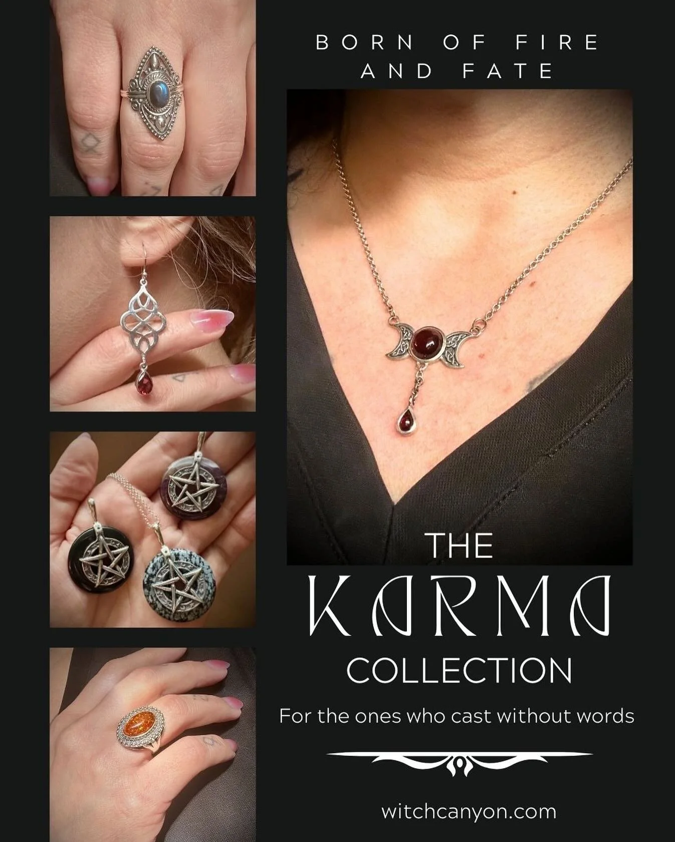 🔮The Karma Collection ✨ Launching on Beltaine &bull; May 1st ✨
As the fire of the season ignites, the Karma Collection awakens &mdash; sacred, intentional jewelry inspired by balance, self-empowerment &amp; transformation. 🌀
Each piece is a talisma