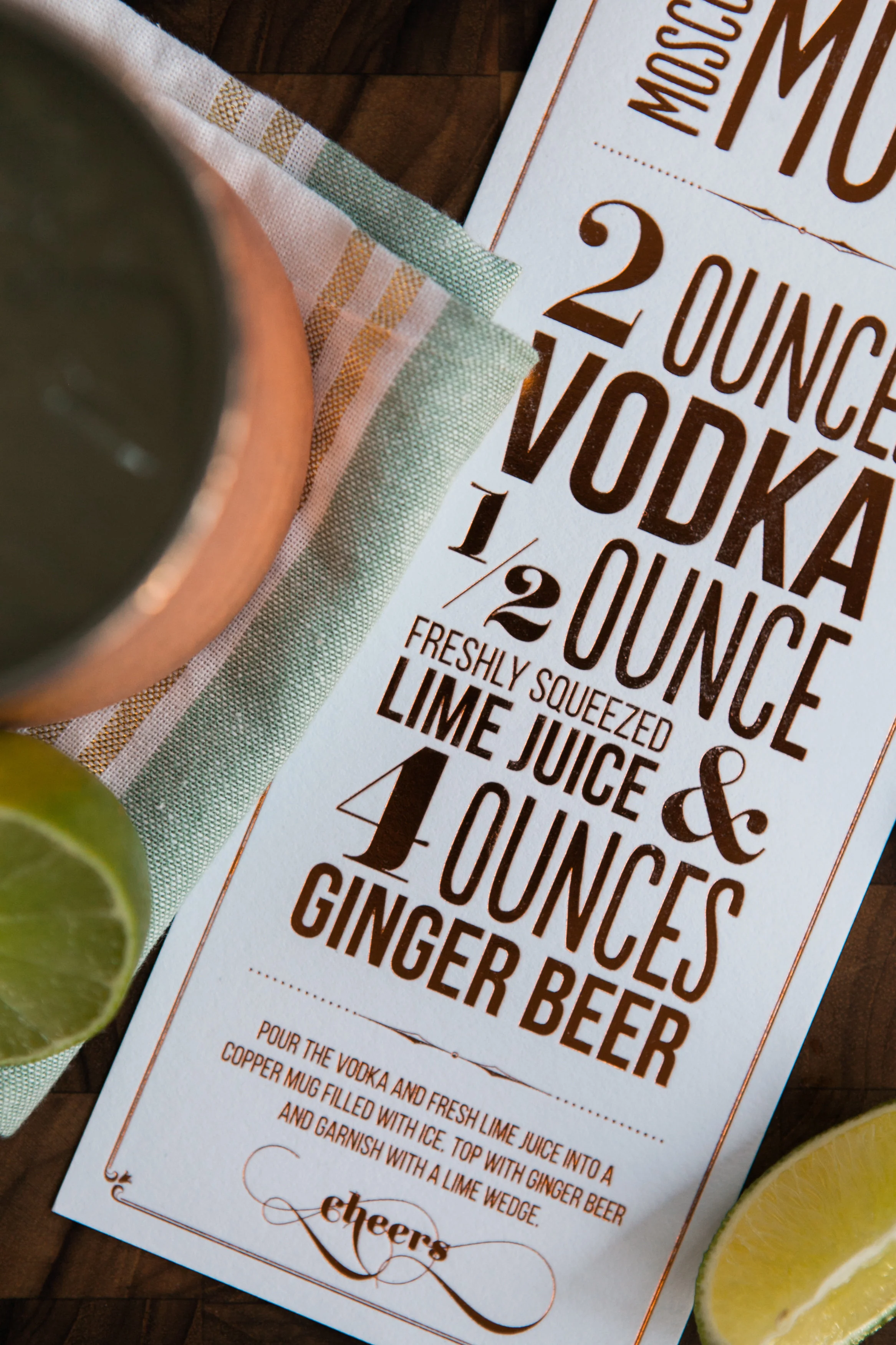 Copper Foiled Letterpress Moscow Mule Print 3