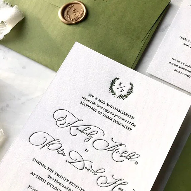 Kim & Peter got married one week ago! What an amazing weekend in DC celebrating them both. I loved working on their invites. Kim wanted something simple and classic. You can’t go wrong with a monogram, letterpress and wax seal 💌
•
.
.
.
.
.
#letterpresslove #weddinginvitations #weddingstationery #monogramlove #dcwedding #winterwedding #waxseal #waxsealstamp #customstationery