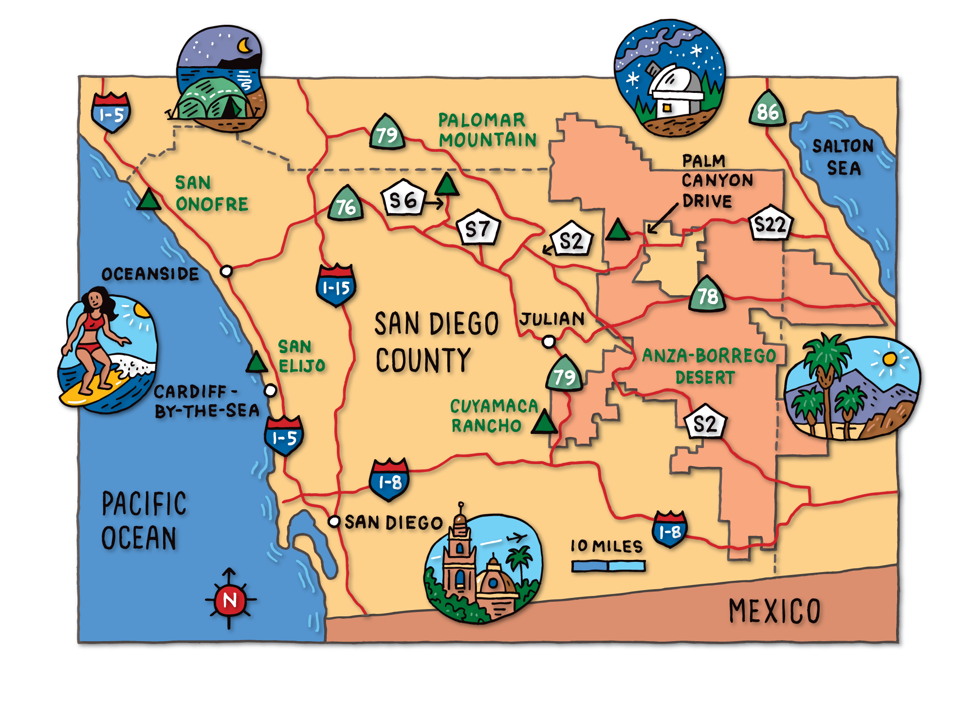 Southern California Map for Sunset Magazine