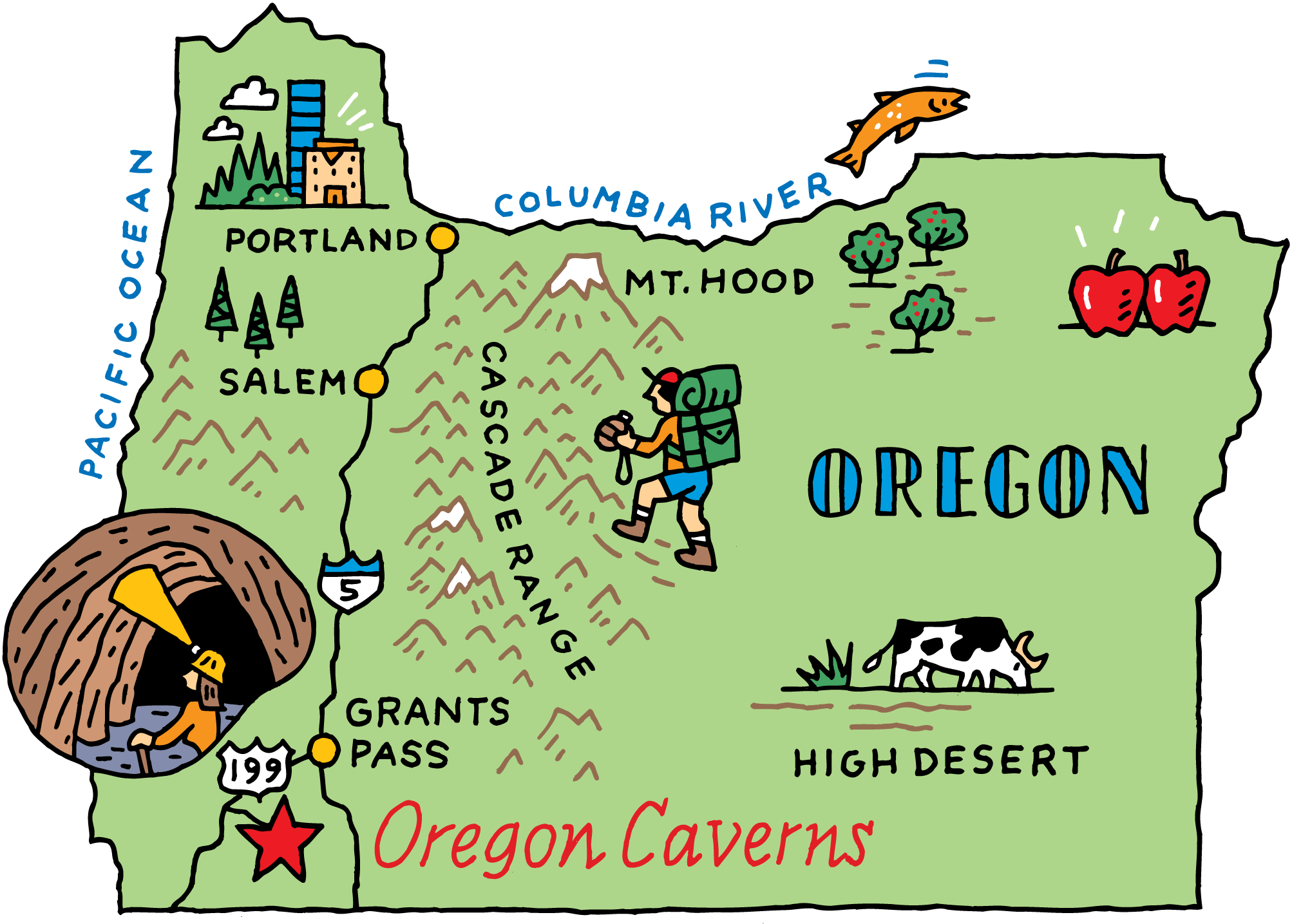 Oregon Caverns Map for Geico
