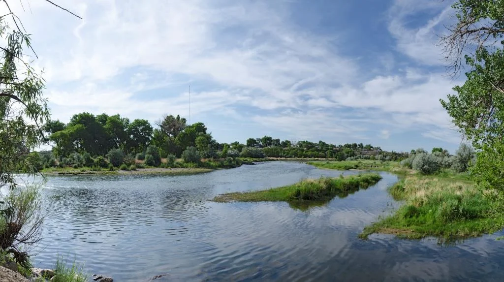 The Pueblo Nature and Raptor Center features a slow moving river with gorgeous views.