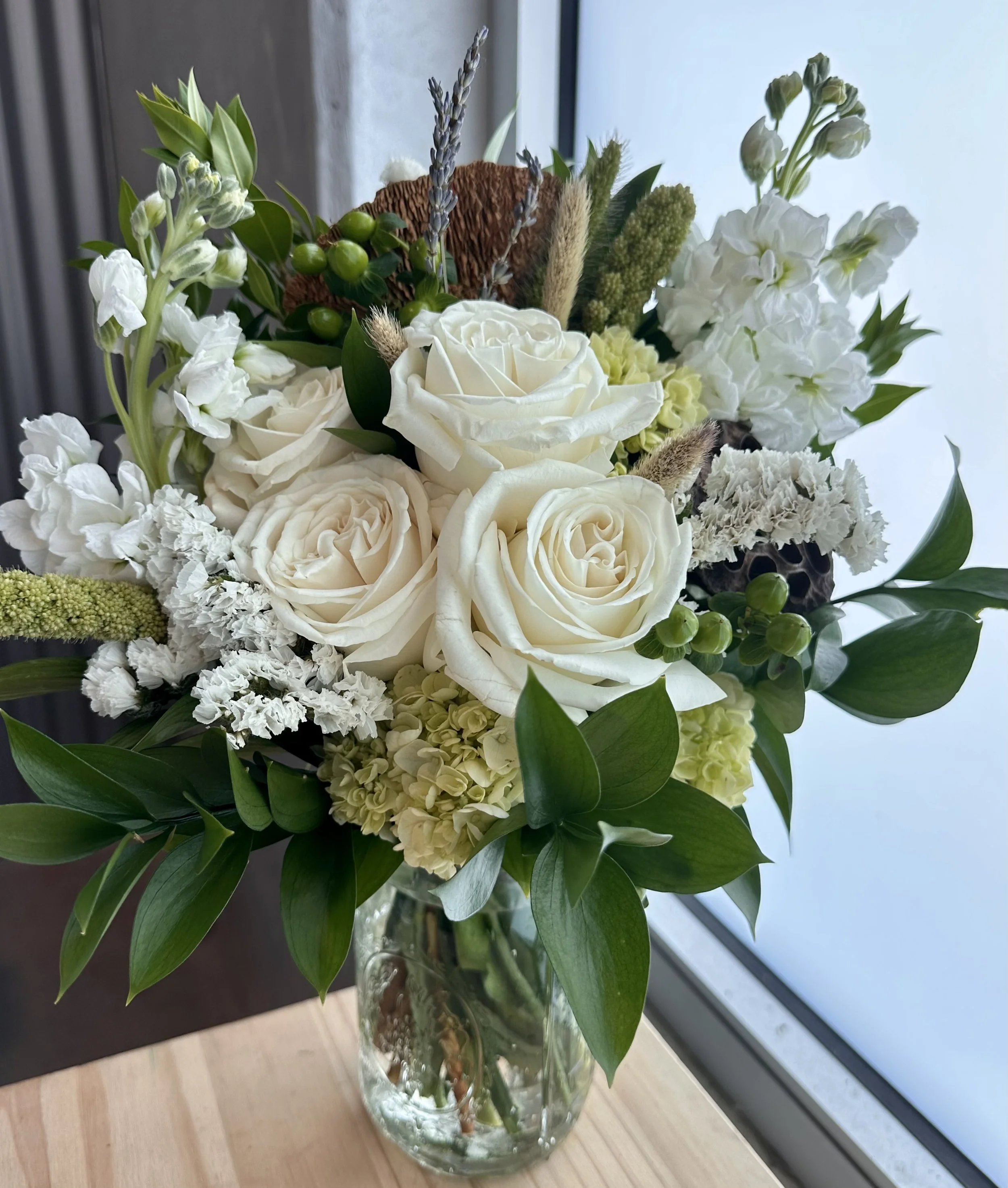 Fall Garden Mix in Glass Jar (Choice of Color)