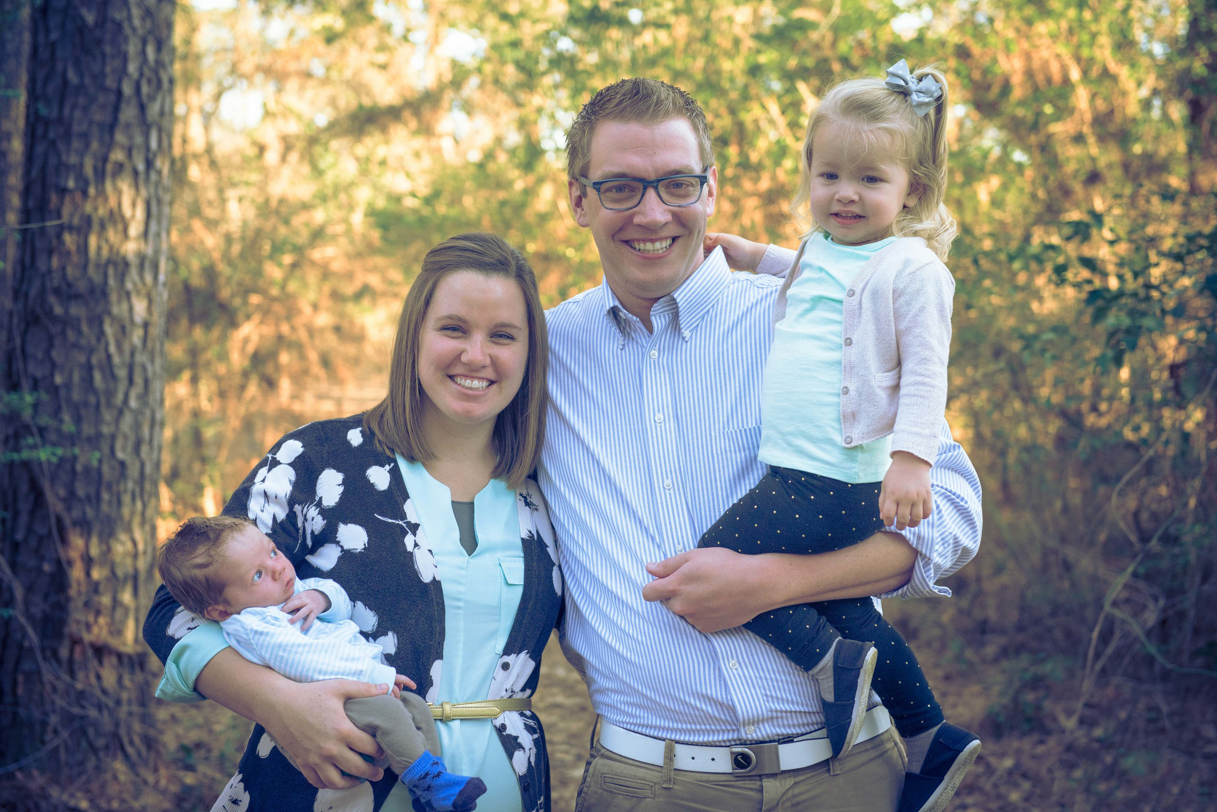 family of four at kiroli park in west monroe, louisiana