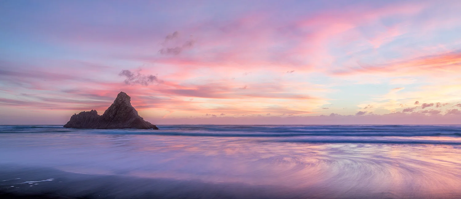 Karekare Beach at Dusk.