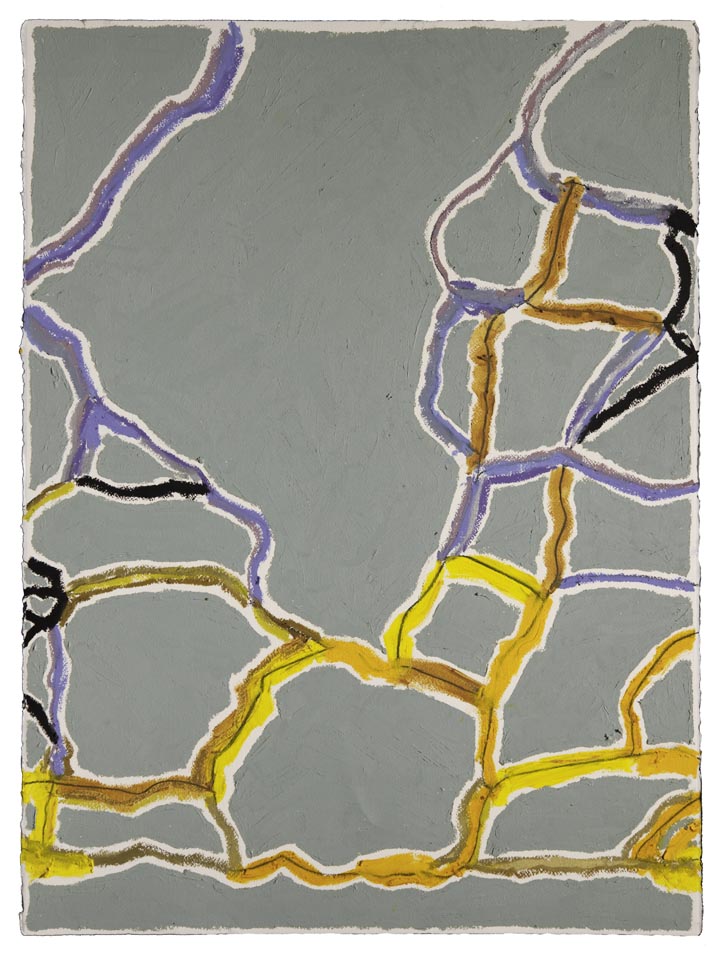   Gray, Purple, Gold    Duval Street, Austin   (Sidewalks Series)  oil, charcoal, pastel on paper  30” x 22” 