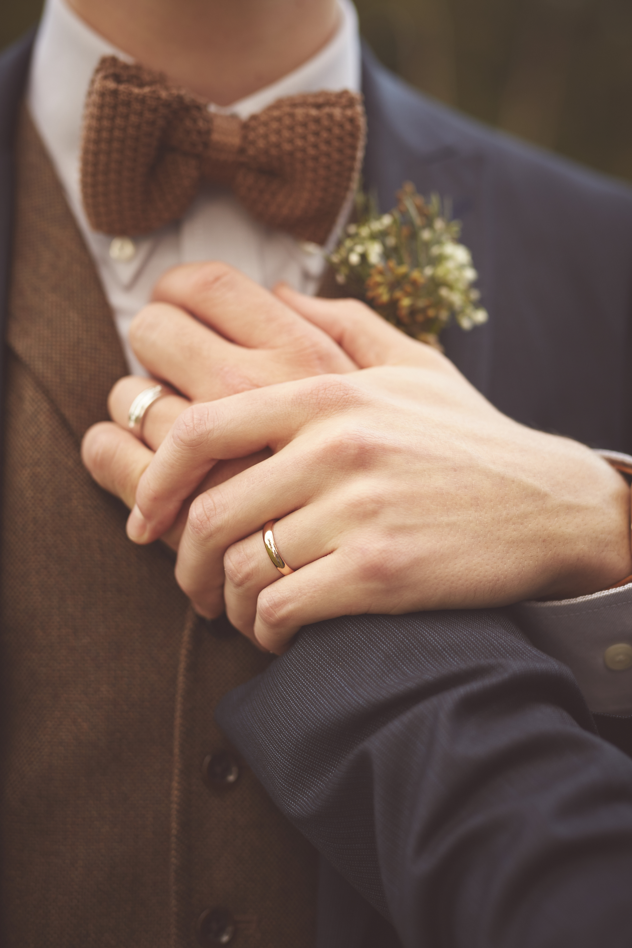 Grooms Wedding Ring Hands