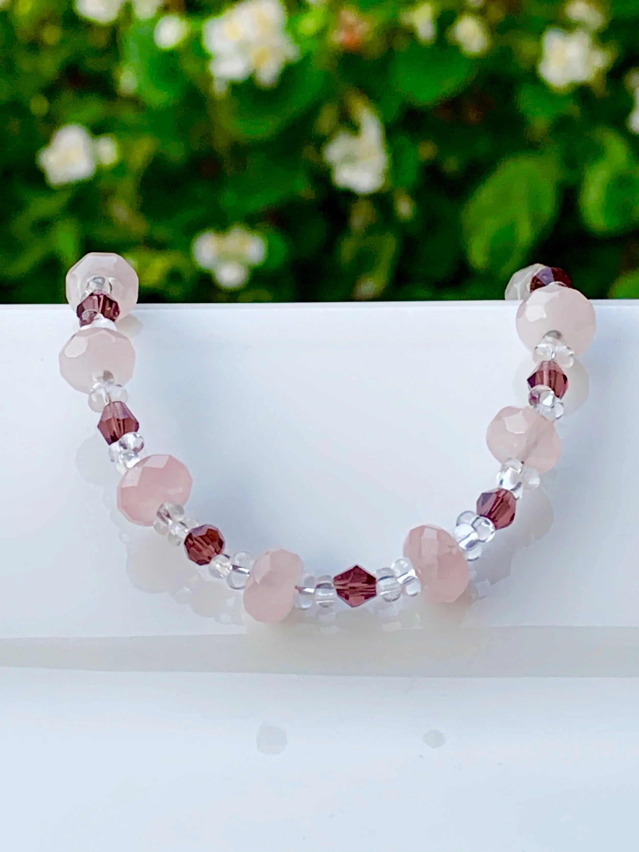 Charity "Rose Quartz" .925SS  Rosary Bracelet