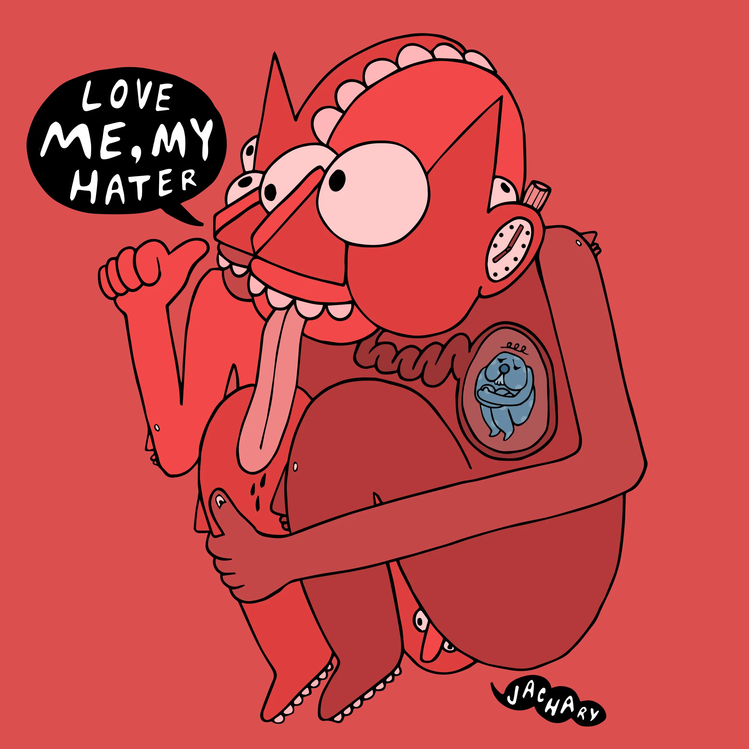 Cover for Brooklyn-based artist/producer, Jachary's Love Me, My Hater EP.