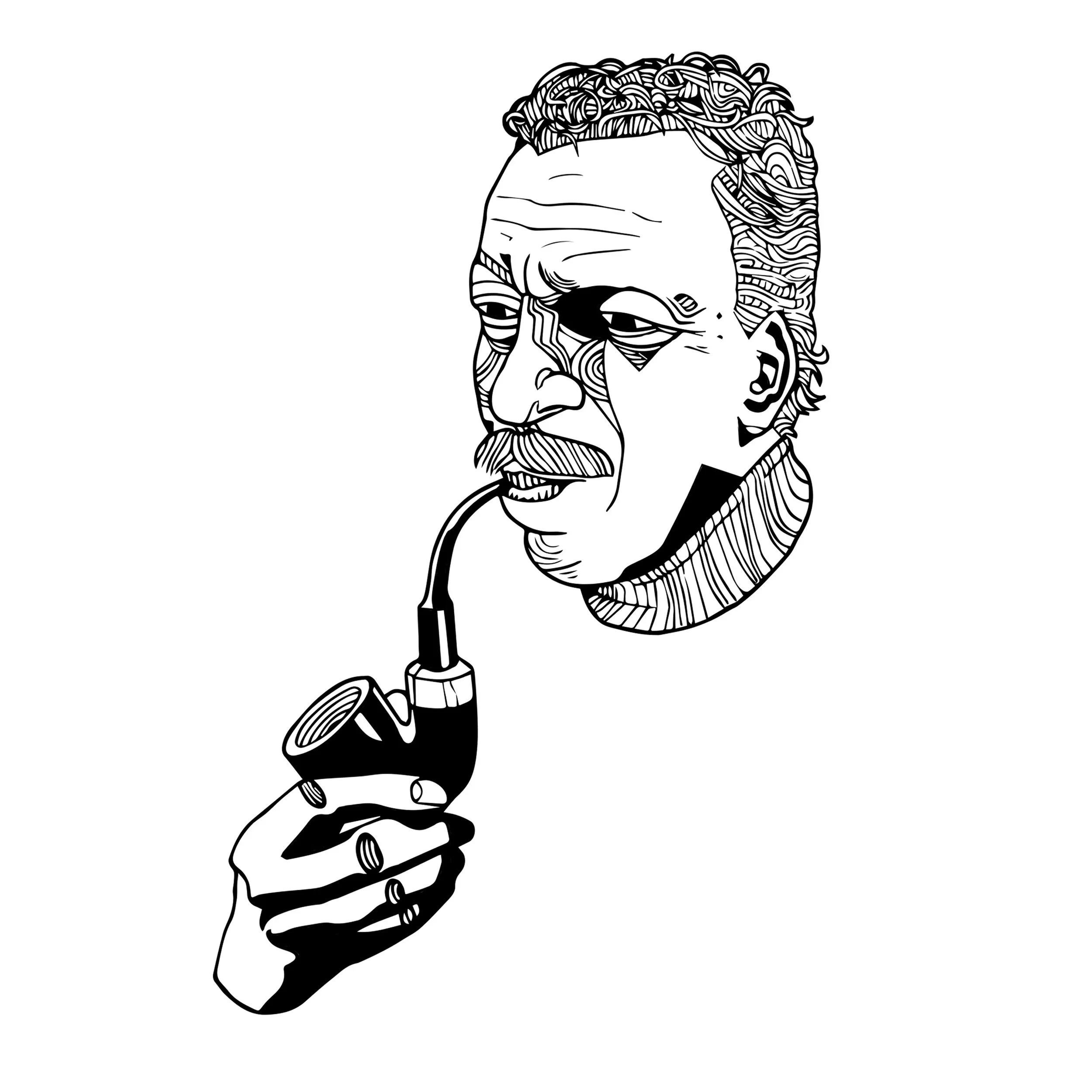 Illustration of photographer Gordon Parks for issue two of Quiet Lunch Magazine.