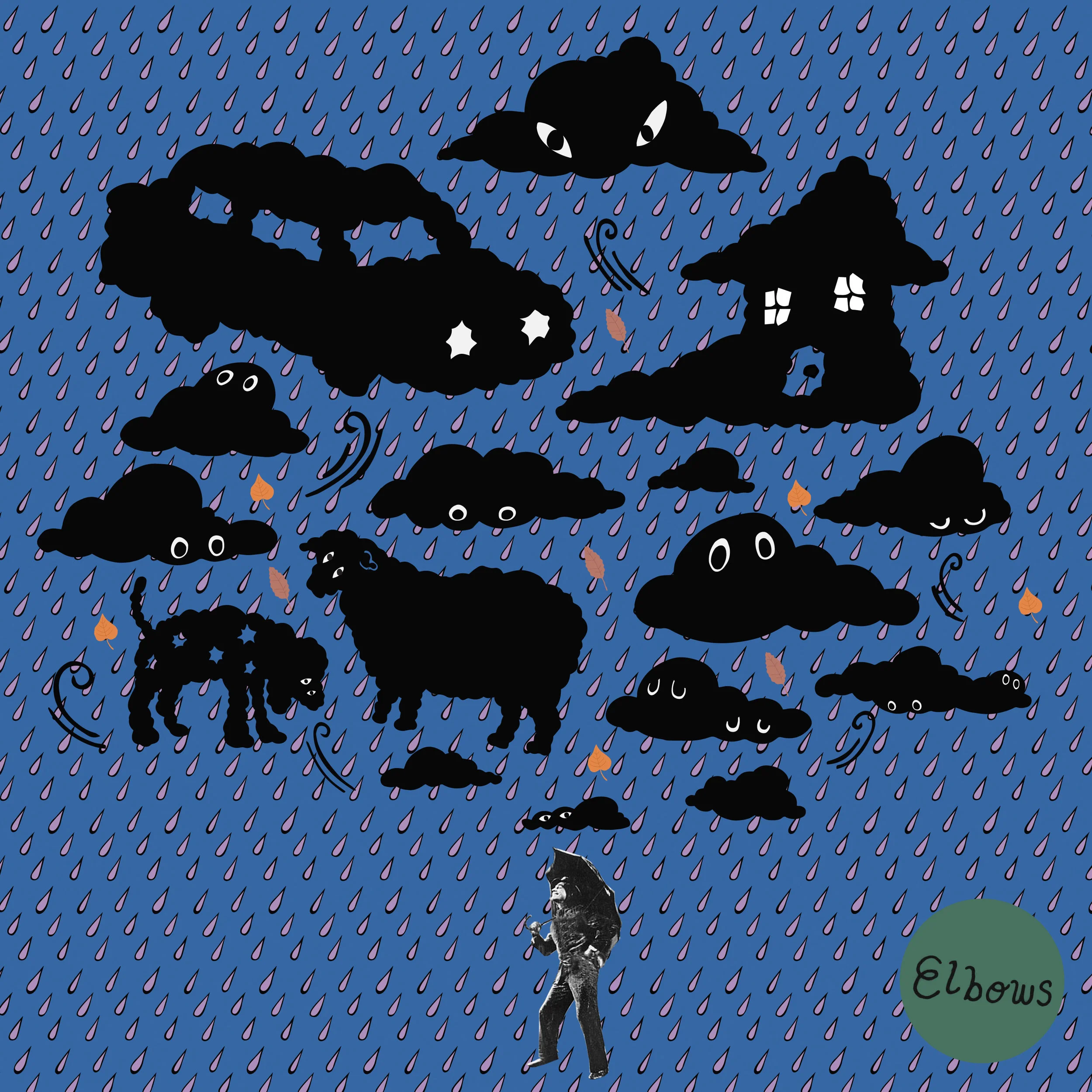 Illustration/collage elements for Elbows’ single “The Rain.”