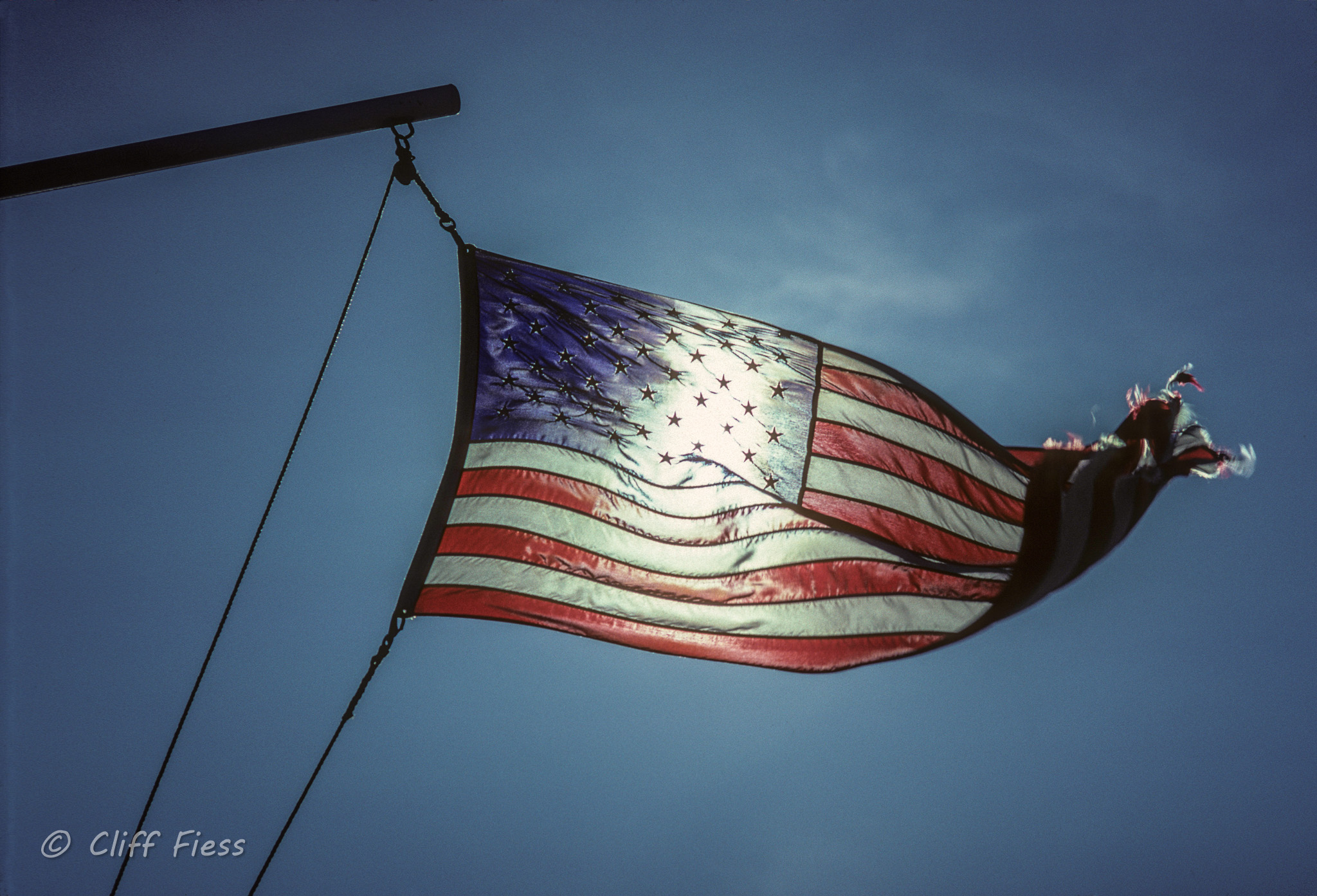 US flag waving in the wind