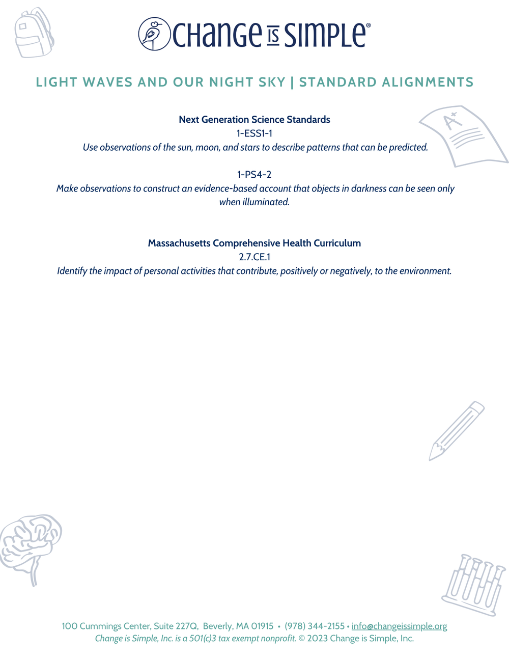 Lesson: Light — Change is Simple