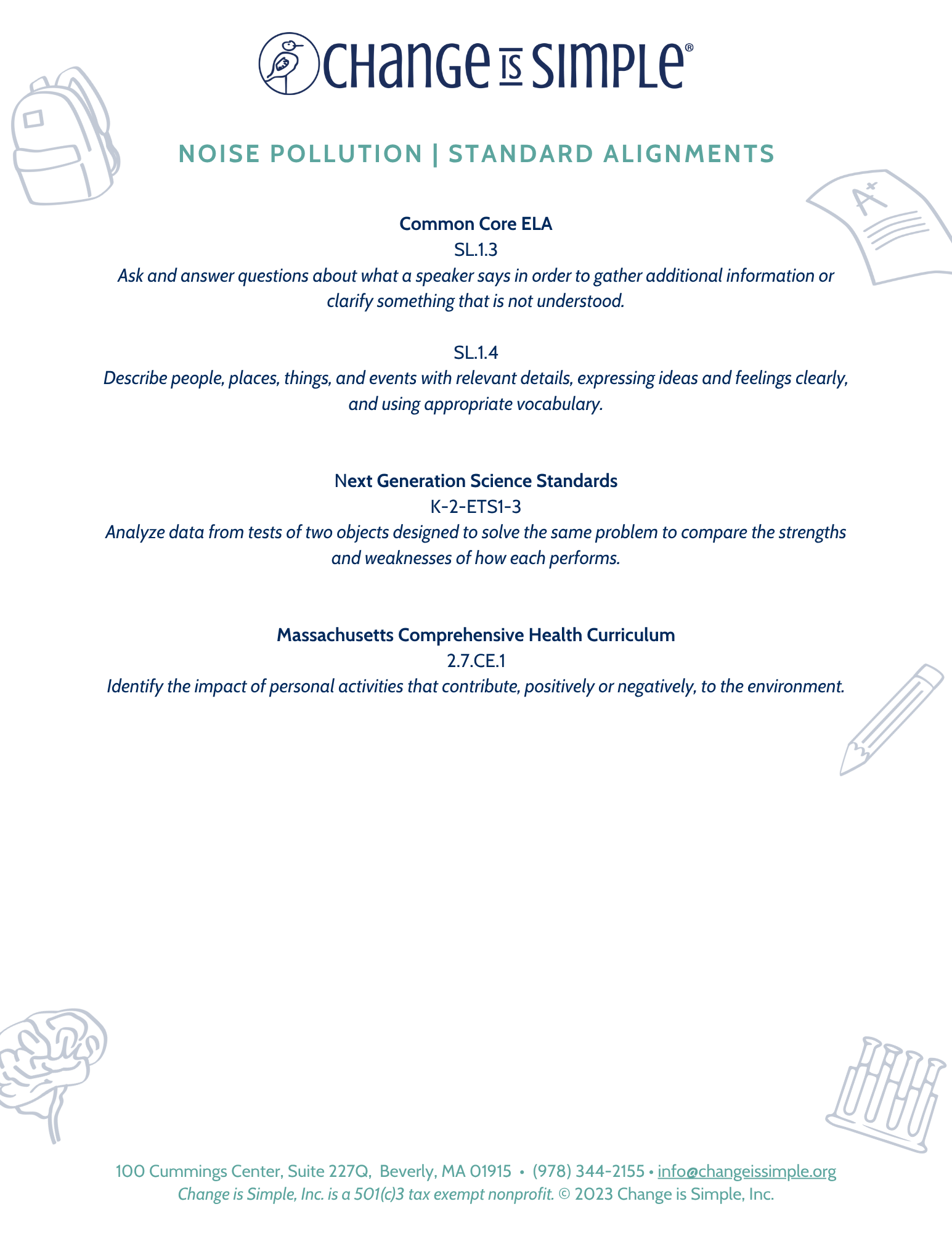 Lesson Noise Change Is Simple