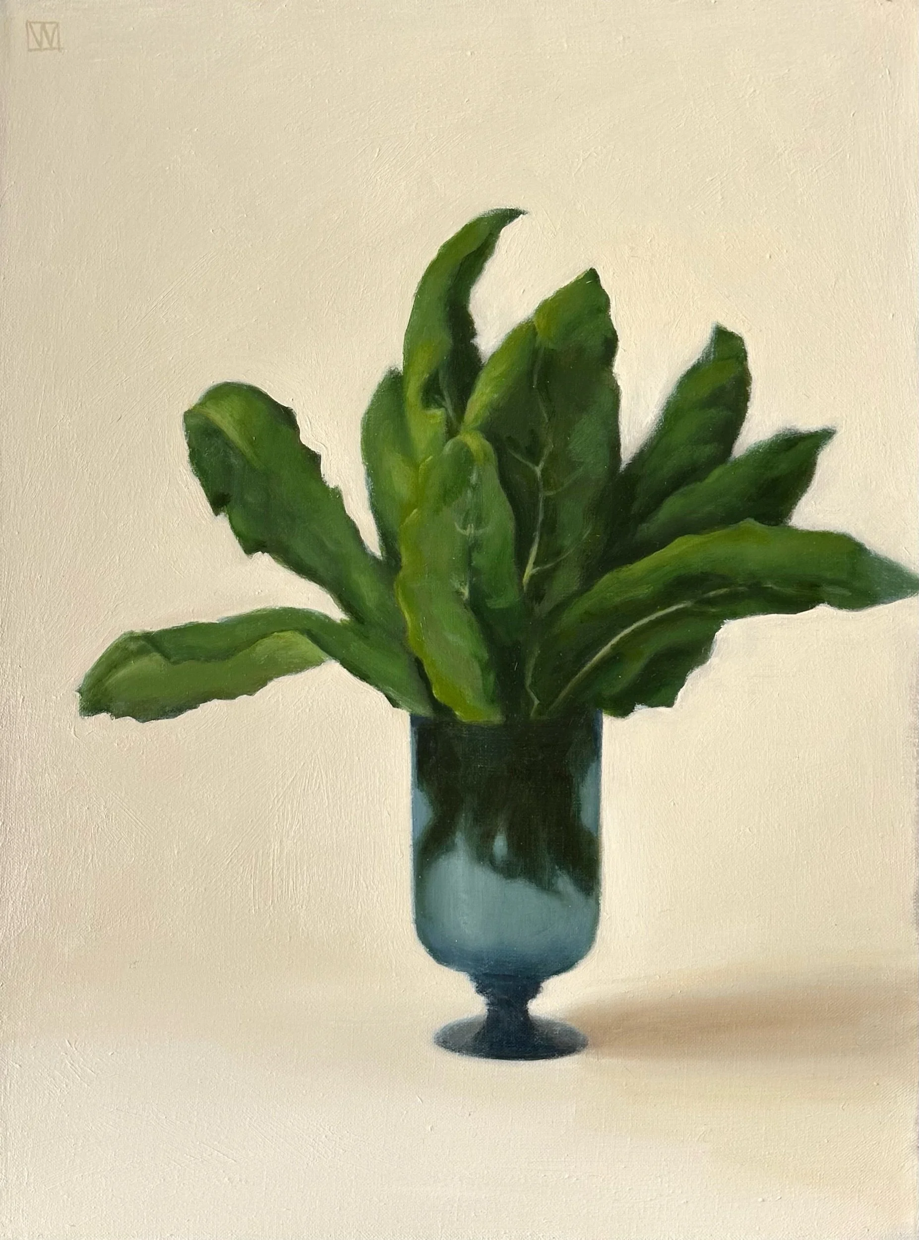 Kale in a Blue Glass