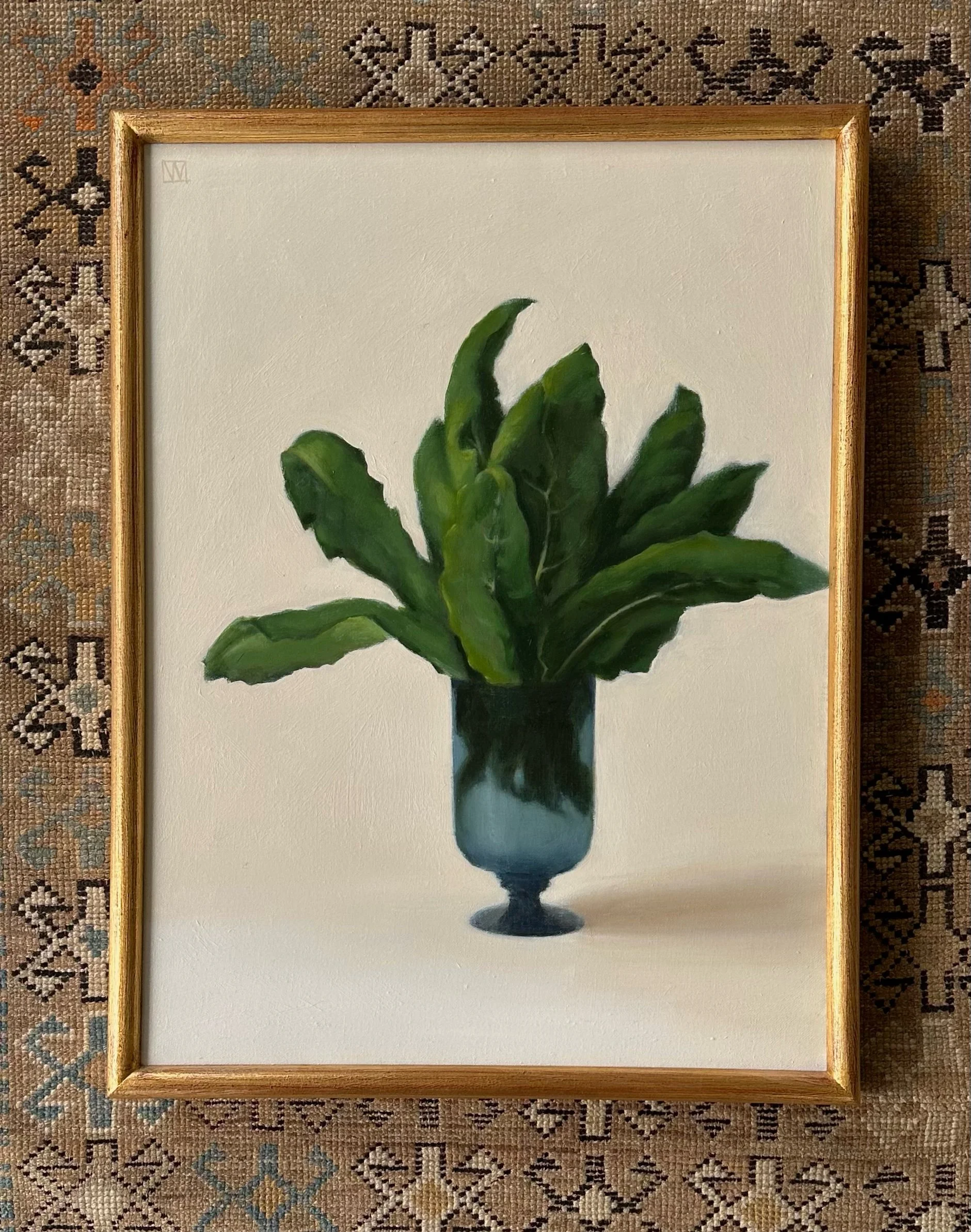 Kale in a Blue Glass