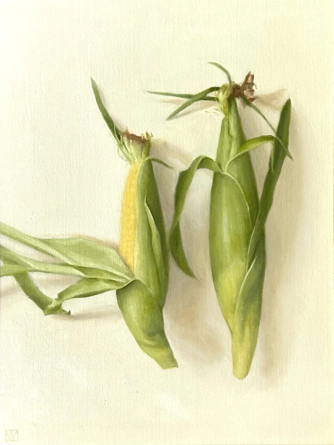 Two Ears of Corm, 24 x 18 inches, oil on linen.