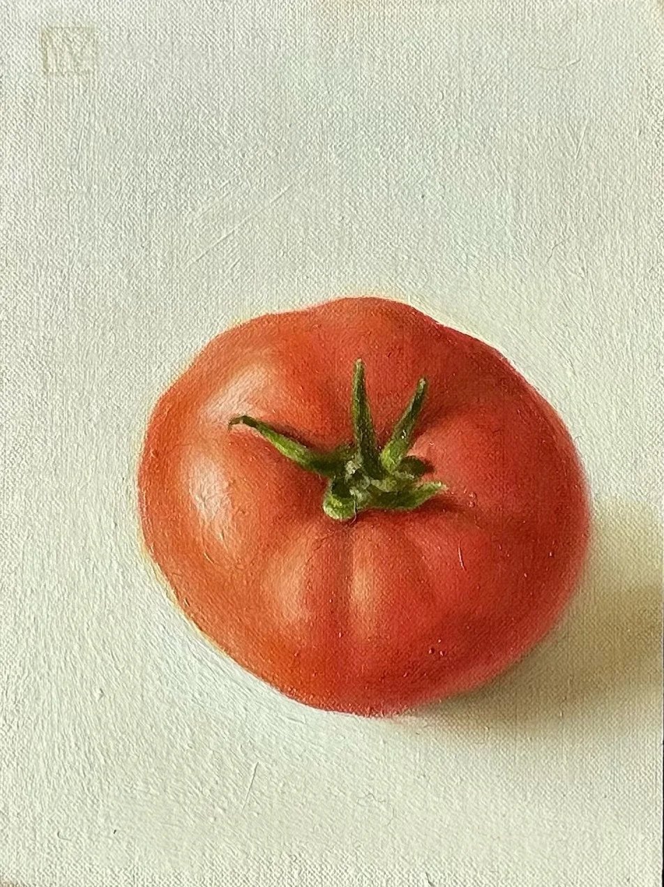 Tomato, 8 x 6 inches, oil on linen.