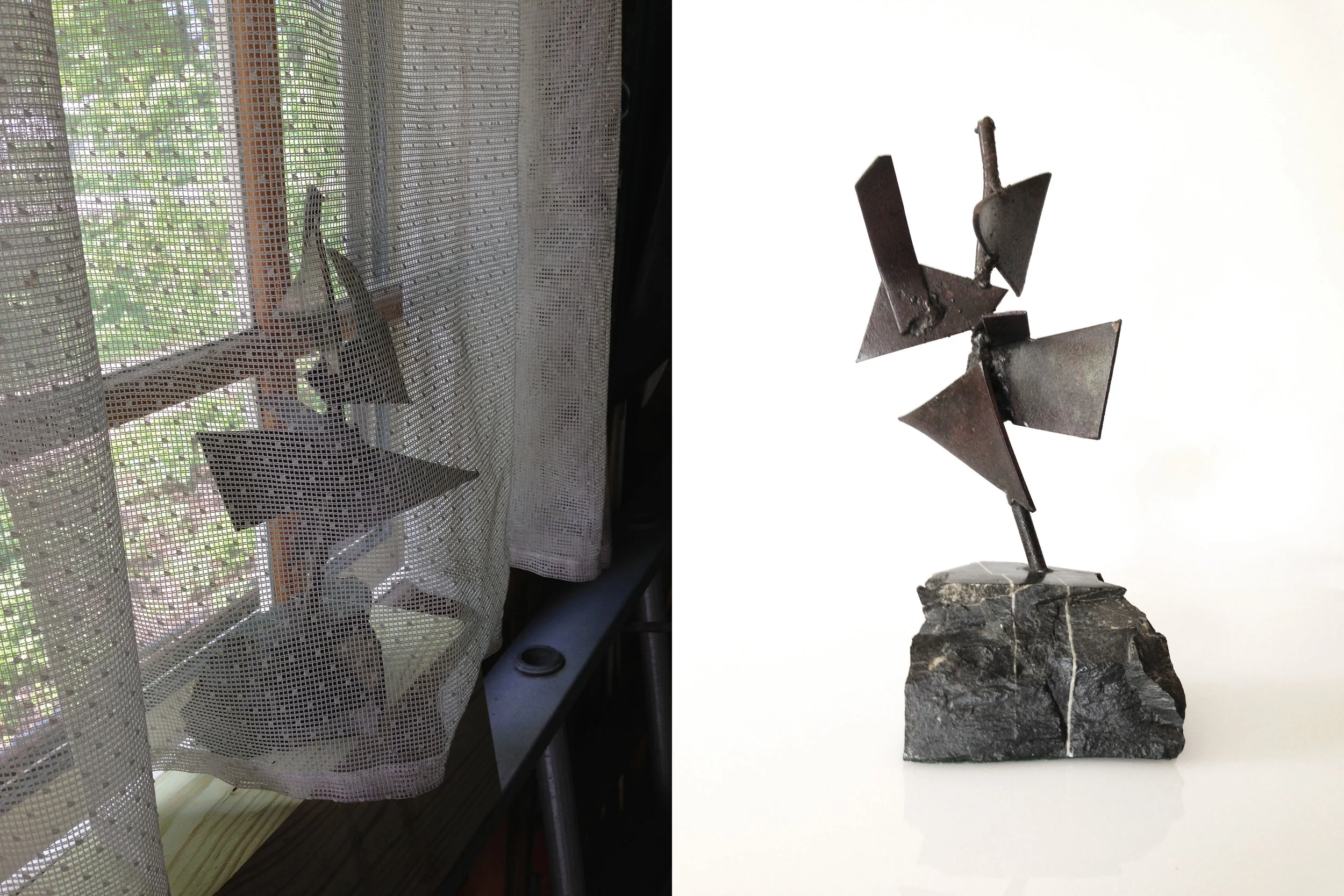 Someone tried to hide this interesting brutalist sculpture on the windowsill of the garage. I spotted it.