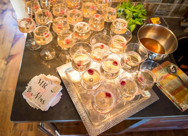 Champagne cocktails ready!