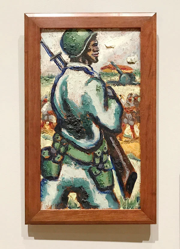 Claude Clark, Sr., "On Guard", oil on board, 1946.