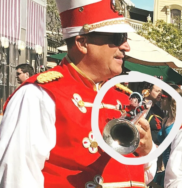 Jim Derrick, trumpeter with the Main Street Philharmonic, agreed to let George sit in with the band for a set.