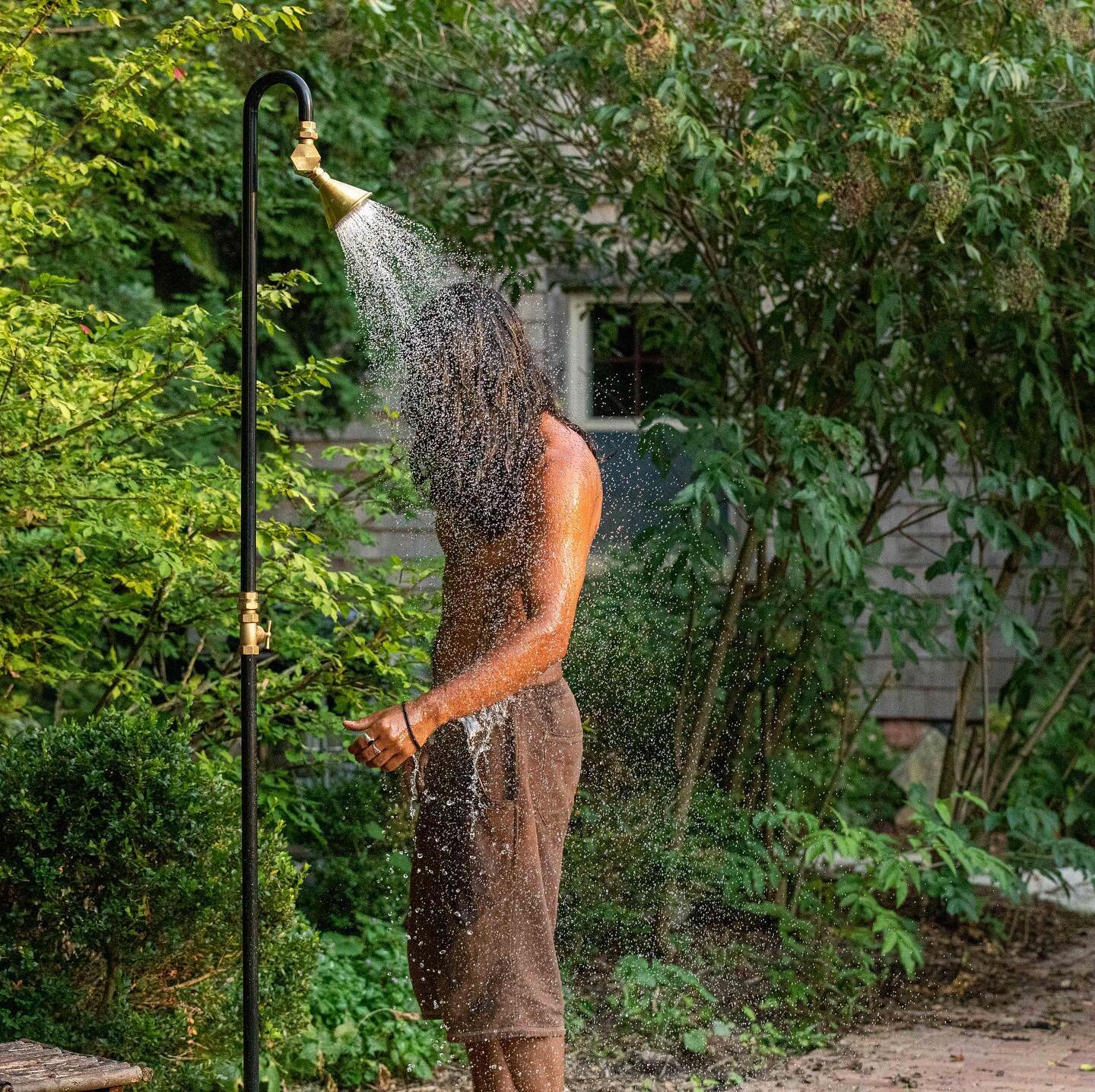 Latest blog post about our new outdoor shower and the differences of opinion between this guy and his mother (me) on how it should be used. #linkinbio