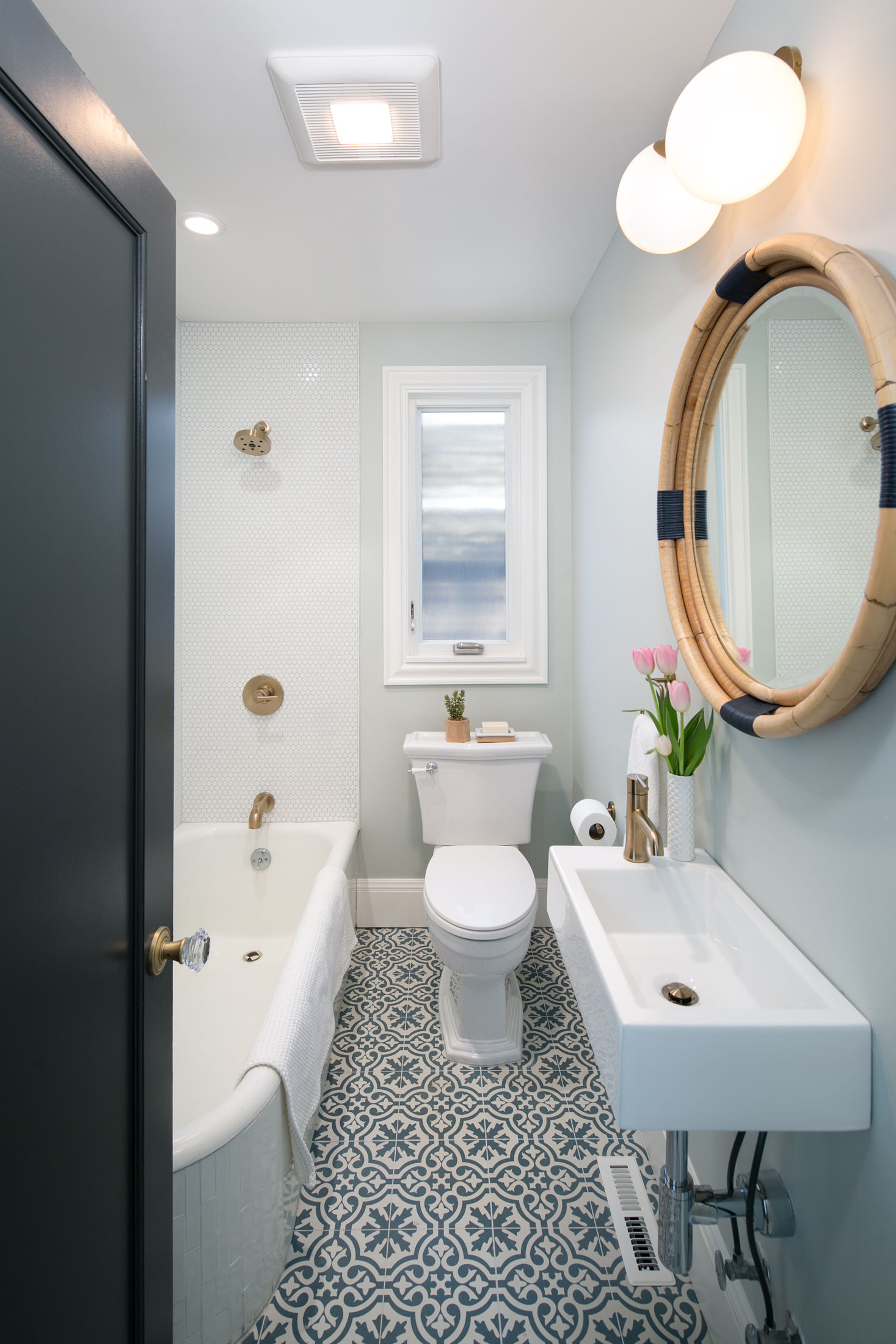 Crocker Highlands Modern Mediterranean Bathroom Renovation, Interior Design and Staging- after