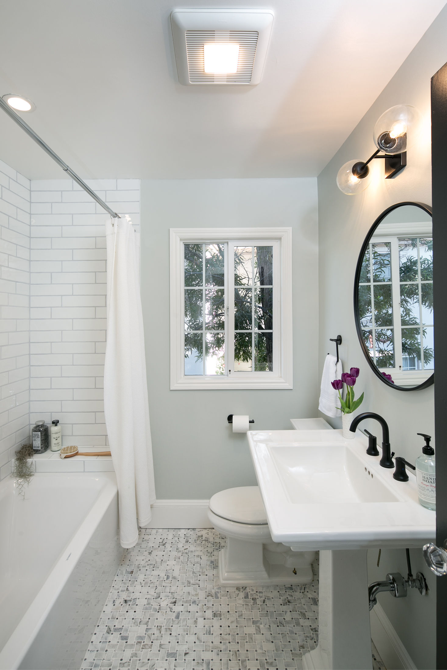 Crocker Highlands Modern Mediterranean Bathroom Renovation, Interior Design and Staging- after