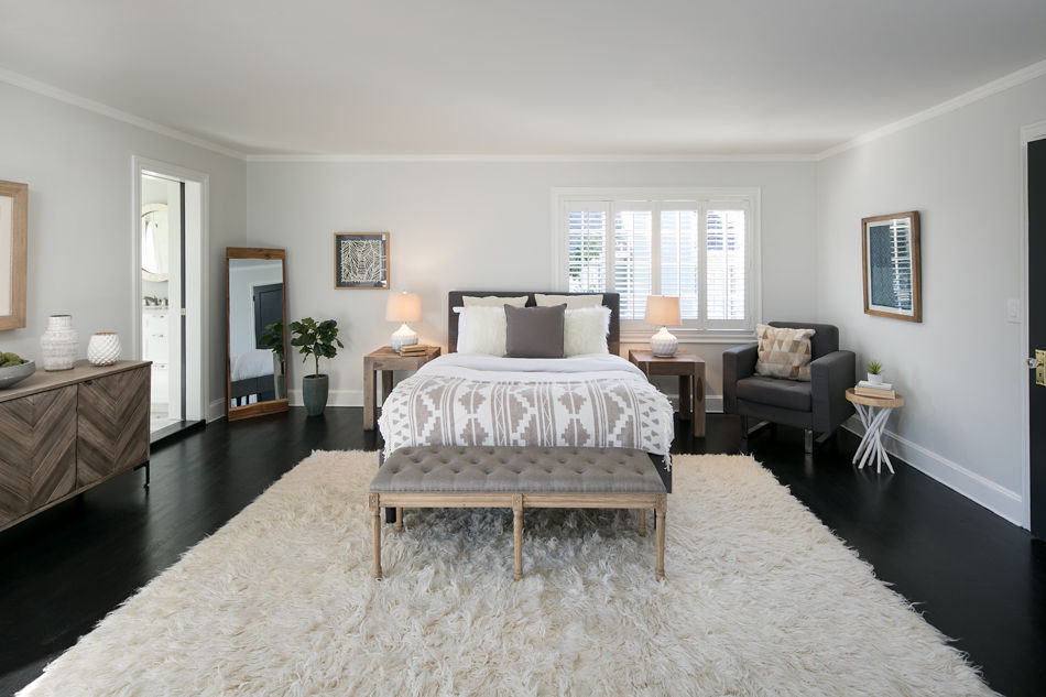 Crocker Highlands Modern Mediterranean Interior Design and Staging- master bedroom after