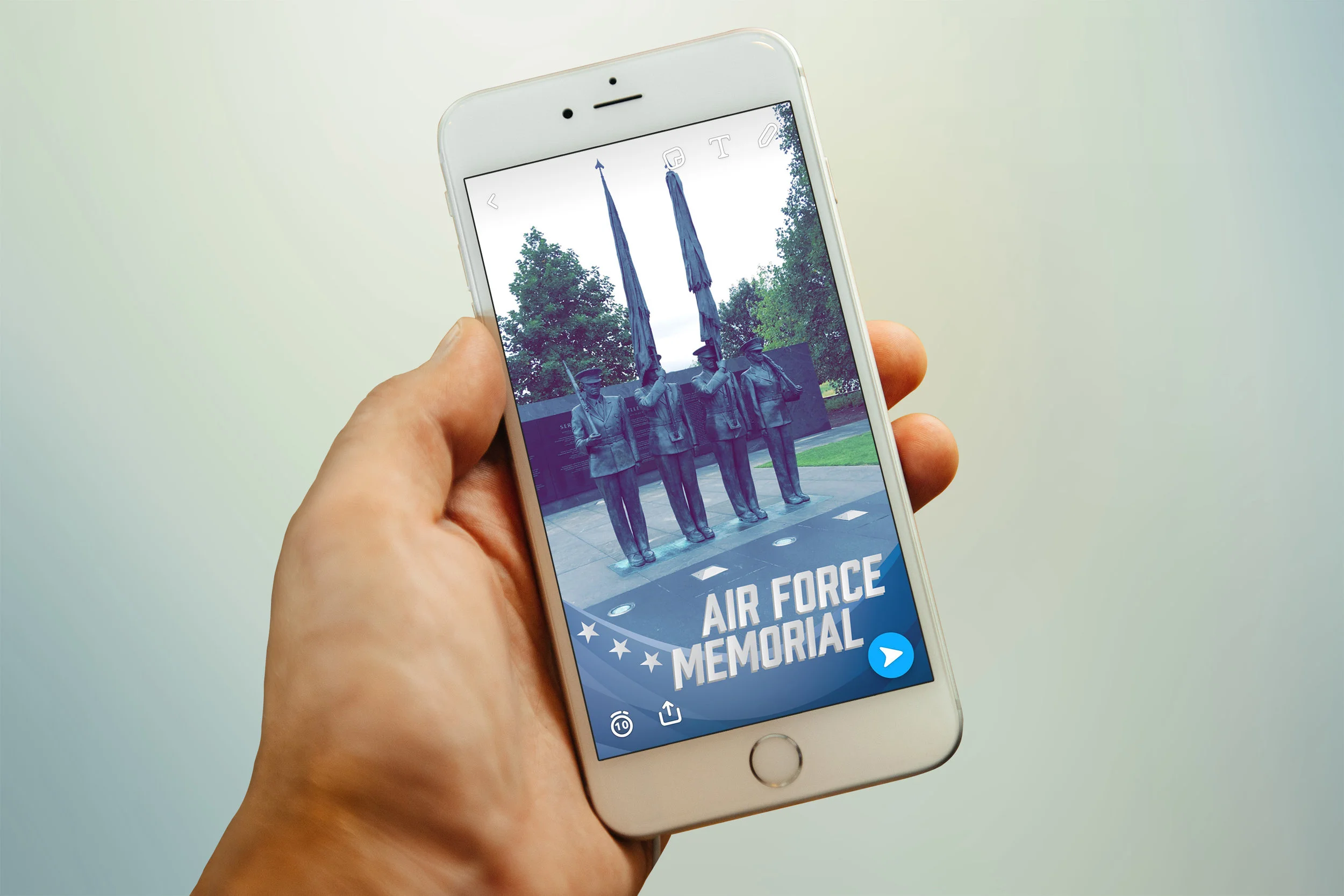 Snapchat filter for the Air Force Memorial