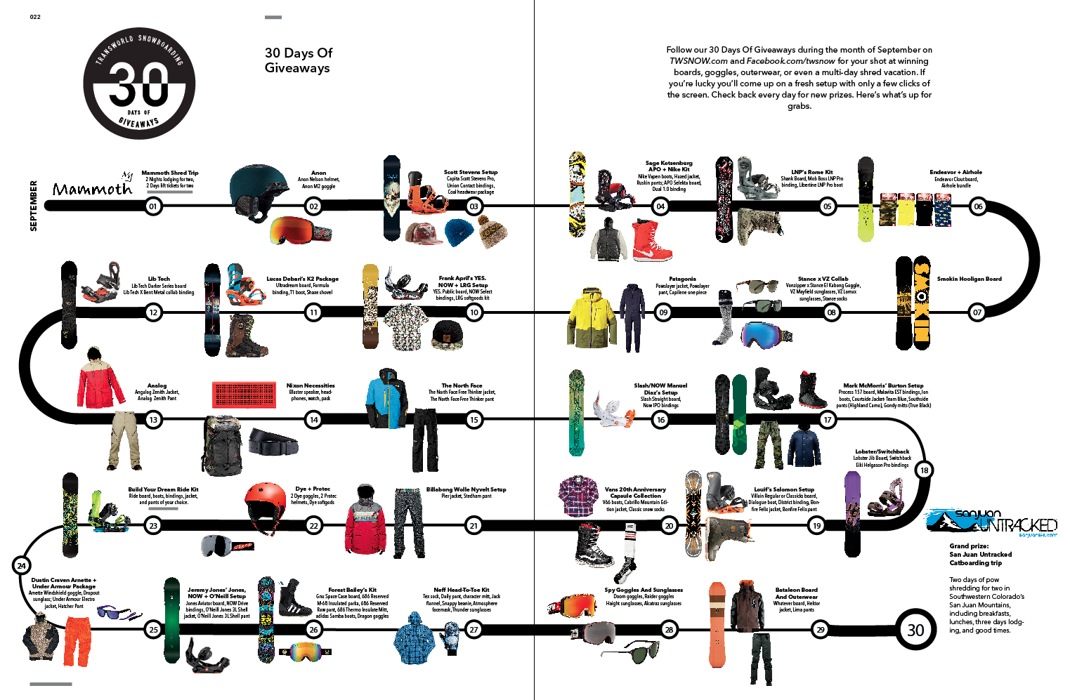 30 Days of Giveaways for Transworld Snowboarding