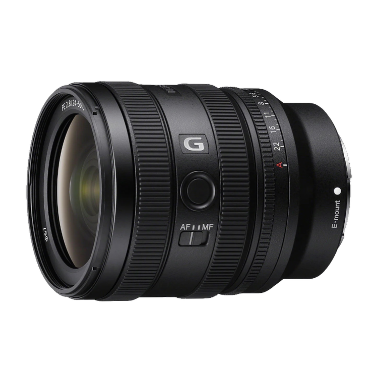 A professional camera lens with a zoom ring, focus ring, and AF/MF switch, designed for DSLR or mirrorless cameras.