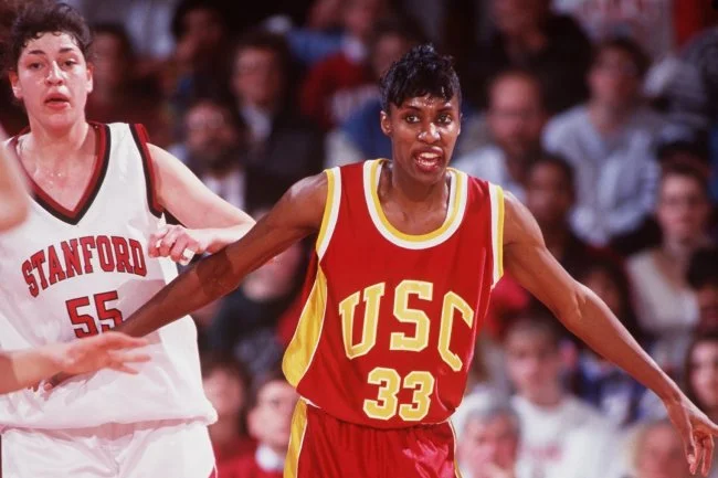 Lisa Leslie is the daughter of Christine Lauren Leslie, who started her own truck driving business to support her three children. Lisa's mother stood 6 ft 5 1/2 in. During school breaks, Lisa and her sister Tiffany would hit the open road with their mom, eating at truck stops and sleeping in the cab. Each summer, as the girls grew, that cab got a little tighter. Lisa sprouted past six feet in the seventh grade. Lisa entered Morningside High School in Inglewood in 1986 and made varsity, starting every game. She then went to USC and was honored with All Pac-10 recognition all four years, as well as becoming the first player in Pac-10 history to obtain first team all four years and earn the prestigious Rookie of the Year award in 1991. In 2002, Lisa Leslie became the first WNBA player to dunk a basketball. Throughout her trailblazing career, she was many firsts: the first WNBA player to win the regular season MVP, the All-Star Game MVP and the playoff MVP in the same season. In 2002, she was the WNBA all-time leading scorer and was named MVP of the WNBA Championship.