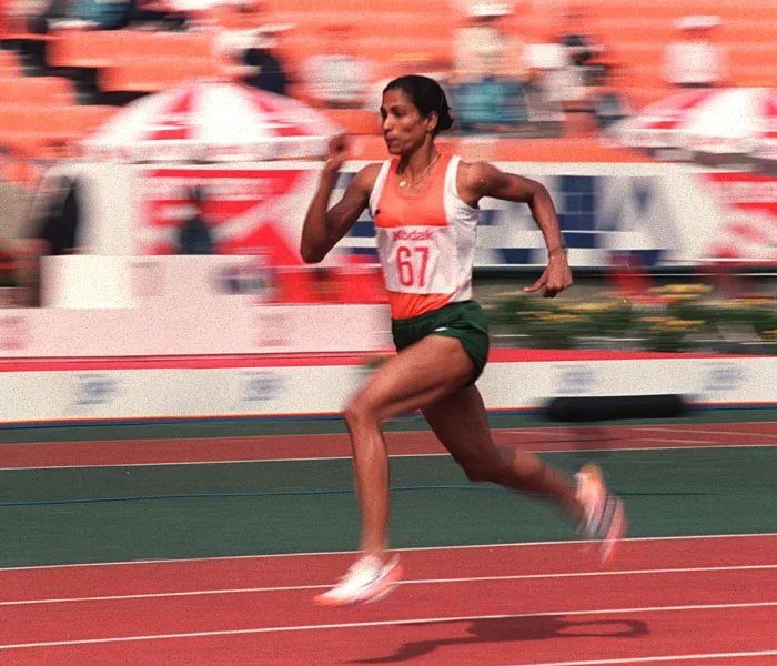 The "queen of Indian track and field", Usha became the first Indian woman to reach the final of an Olympic event when she made the 400 metres hurdles final at the 1984 Olympics. In a heartbreaking photo finish, Usha missed the bronze medal by 1/100th of a second, although her time still stands at the Indian national record in the event. Winner of ten medals at the Asian Games, Usha was named the Best Athlete in Asia four years in a row and Sportsperson of the Century by the Indian Olympic Association. In her home state of Kerala, Usha established the Usha School of Athletics to help young athletes achieve excellence in a range of athletic pursuits. One of Usha's pupils, Tintu Luka, recently qualified for the 800m semi-finals at the 2012 Olympics. 