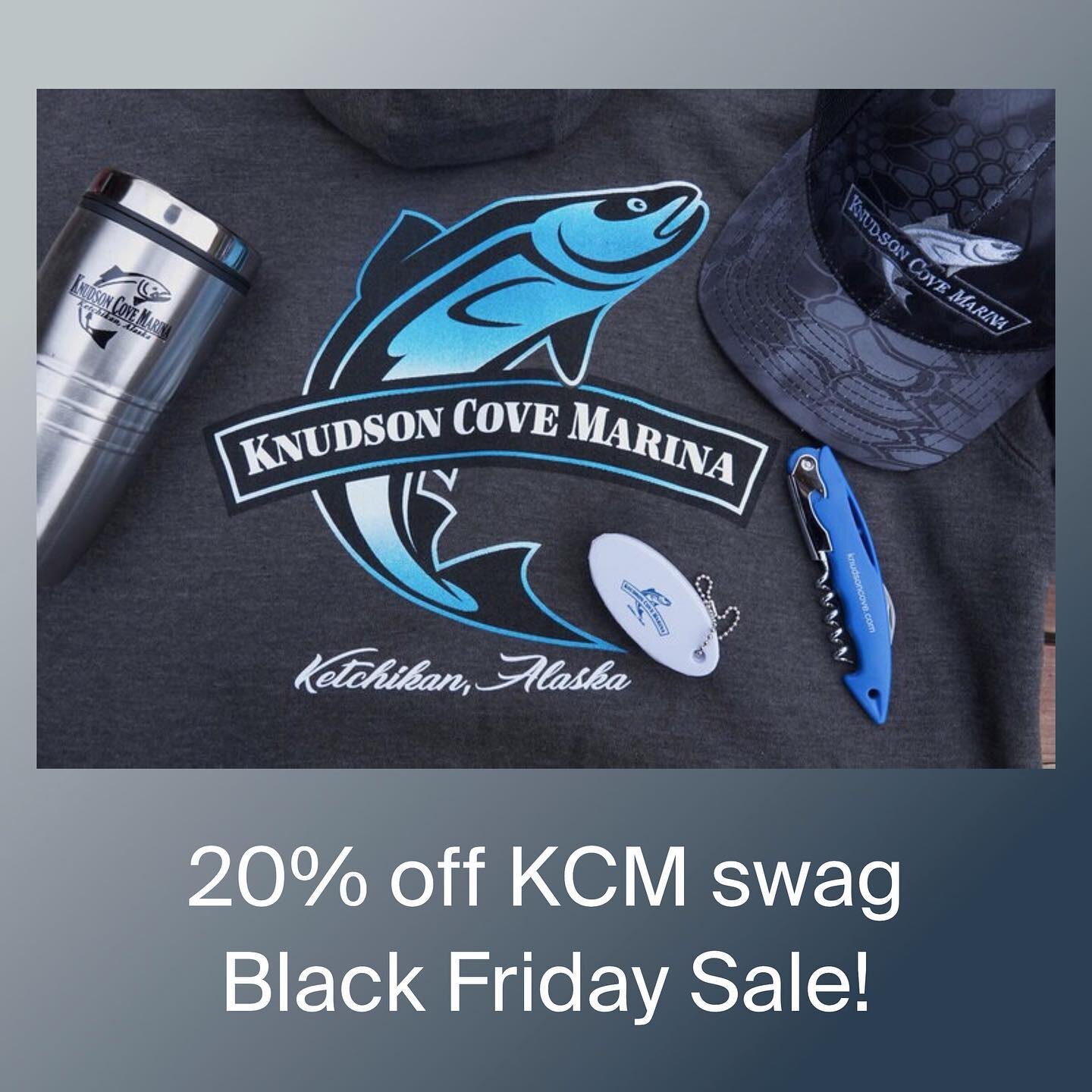 Black friday only! Online you can use the code SALE20 at checkout to save on your KCM gear. Link to our website is in the bio. OR come in person to shop at the marina store today 👍🐟
-
-
#knudsoncovemarina #ketchikan #alaska