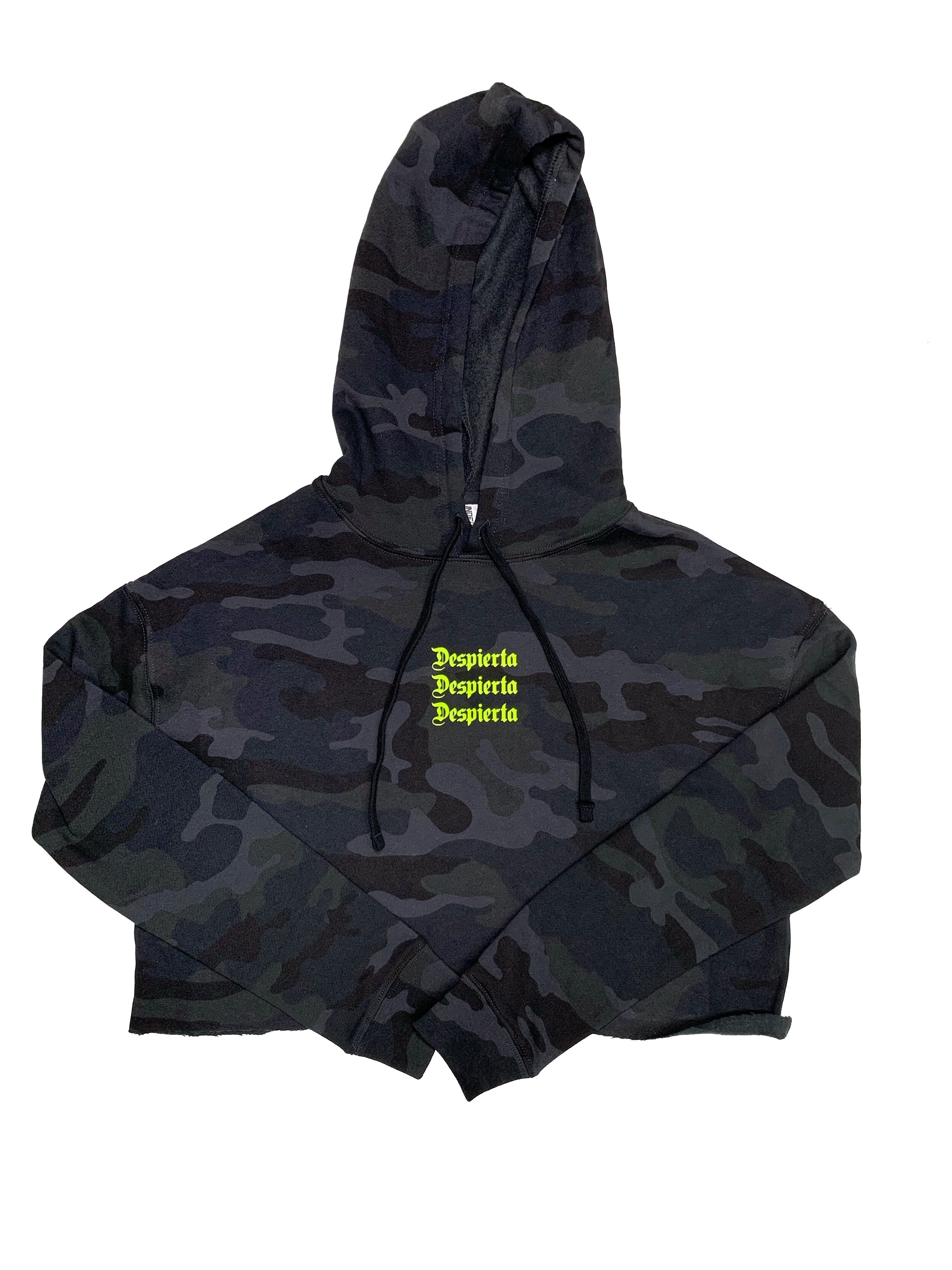 camouflage crop top hoodie