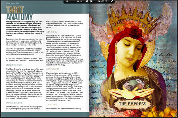 Artwork Featured in Issue 07 of Sage Magazine with a great explanation of Tarot Cards. 