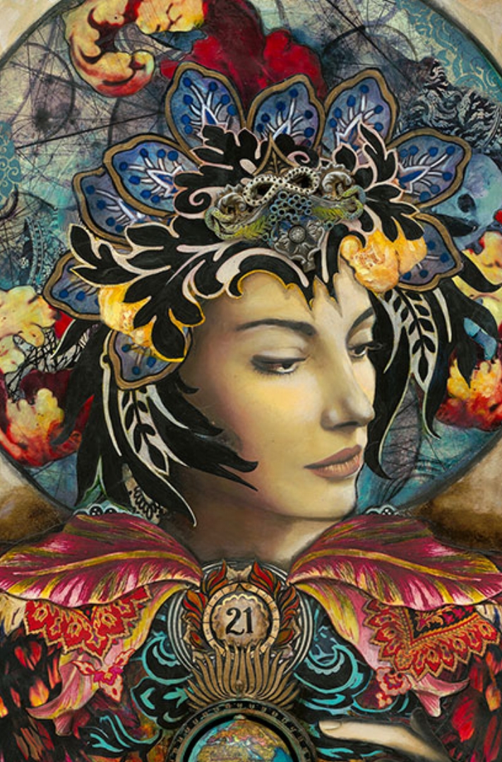 The World - 21 - Combined Media Tarot