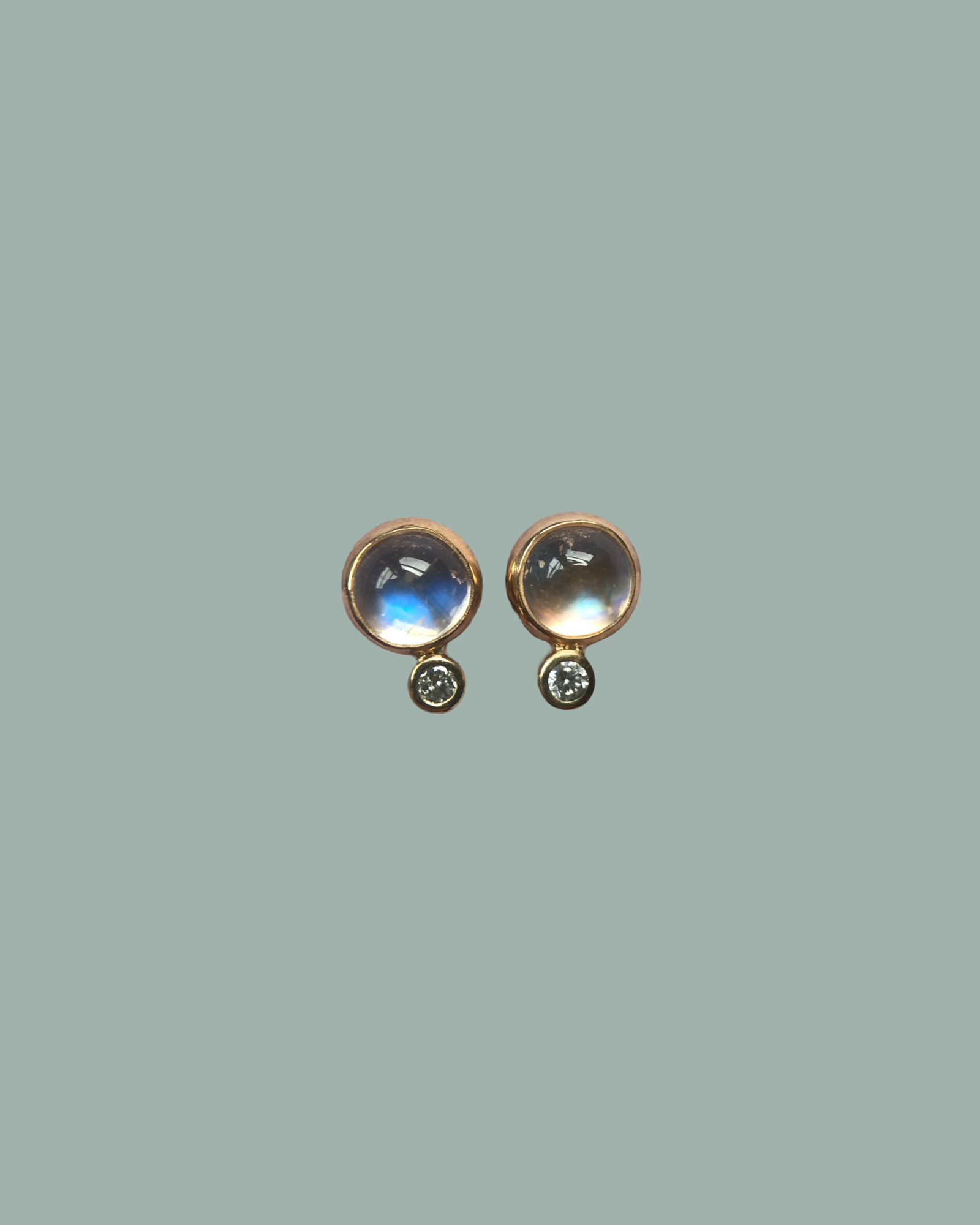 Moonstone Diamond Earrings