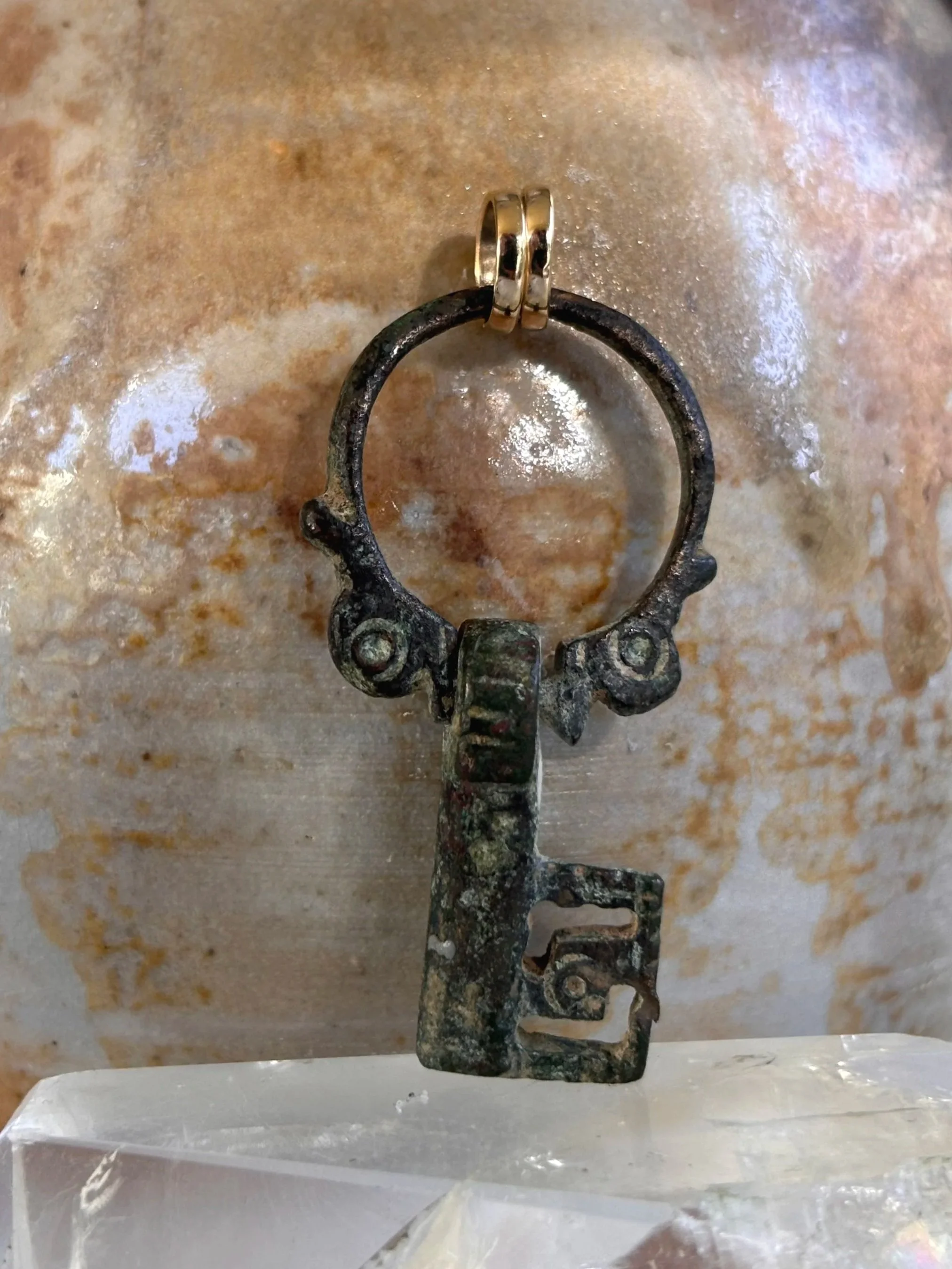 Bronze Roman Key Pendant