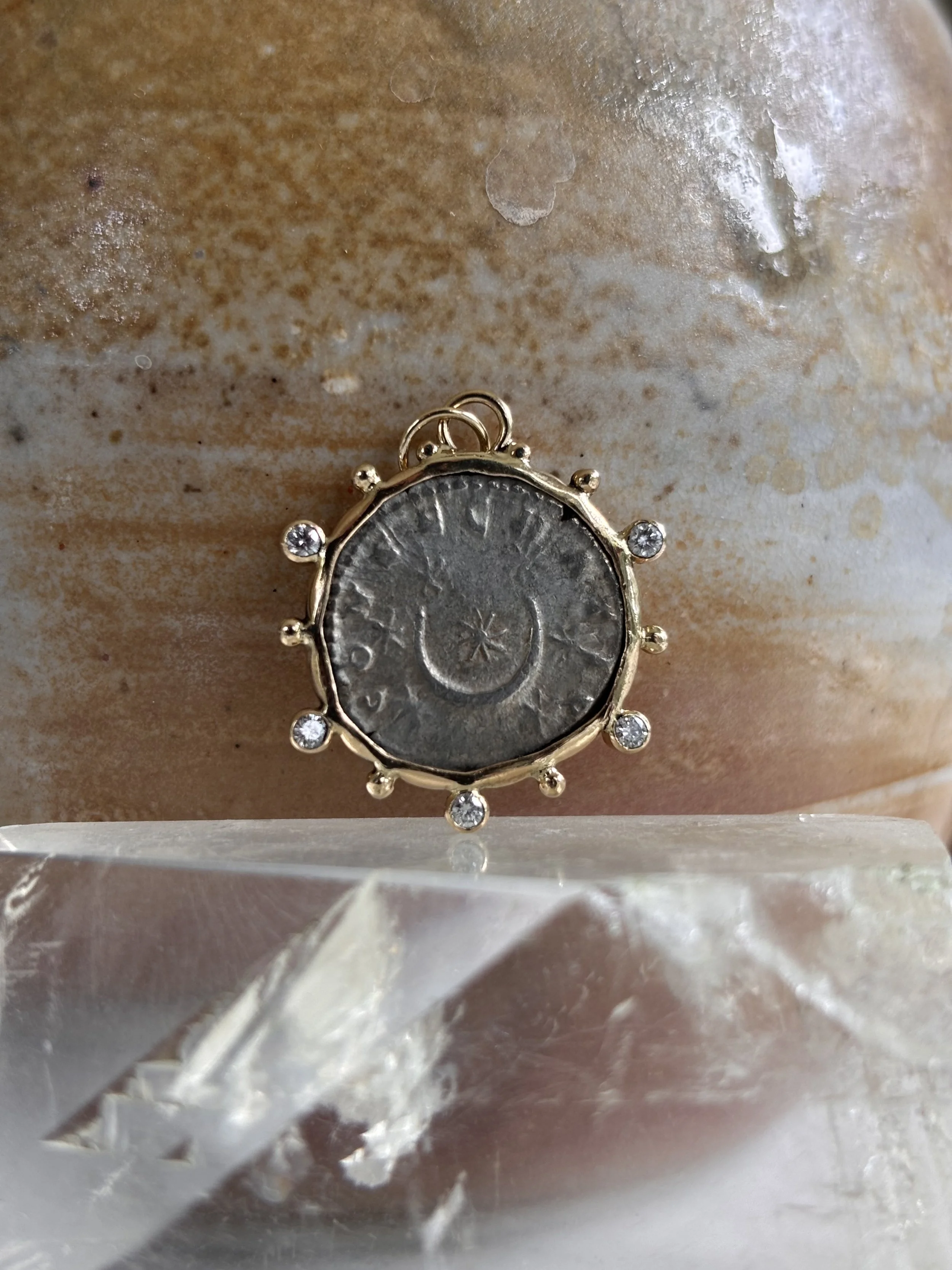 Crescent Moon Roman Silver Denarius