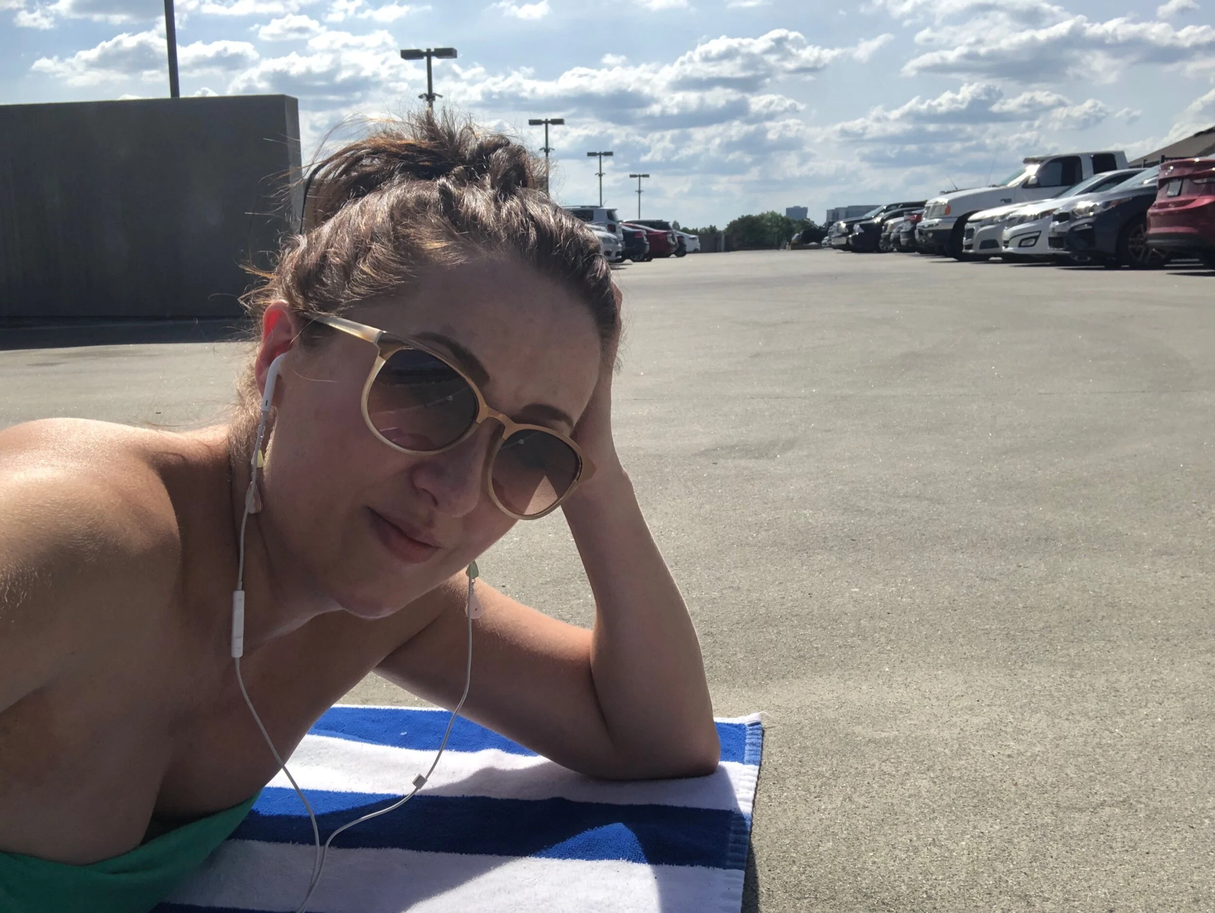 I got my vitamin D however I could…for a while, before we knew more about Covid, the top of the parking lot was the only outdoor space that felt safe