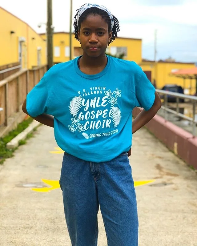 ygc tour shirt looks / front / modeled by our lovely tenor Nicole