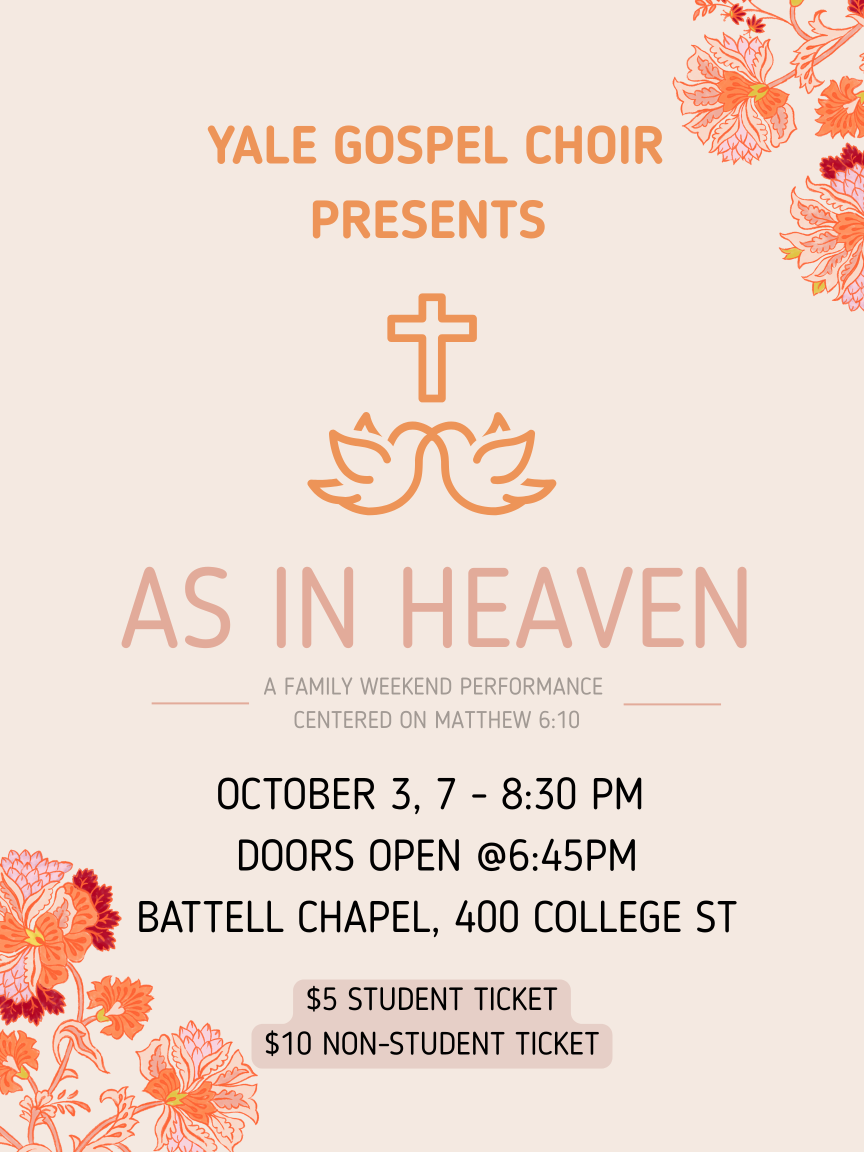 Family Weekend: As In Heaven Concert