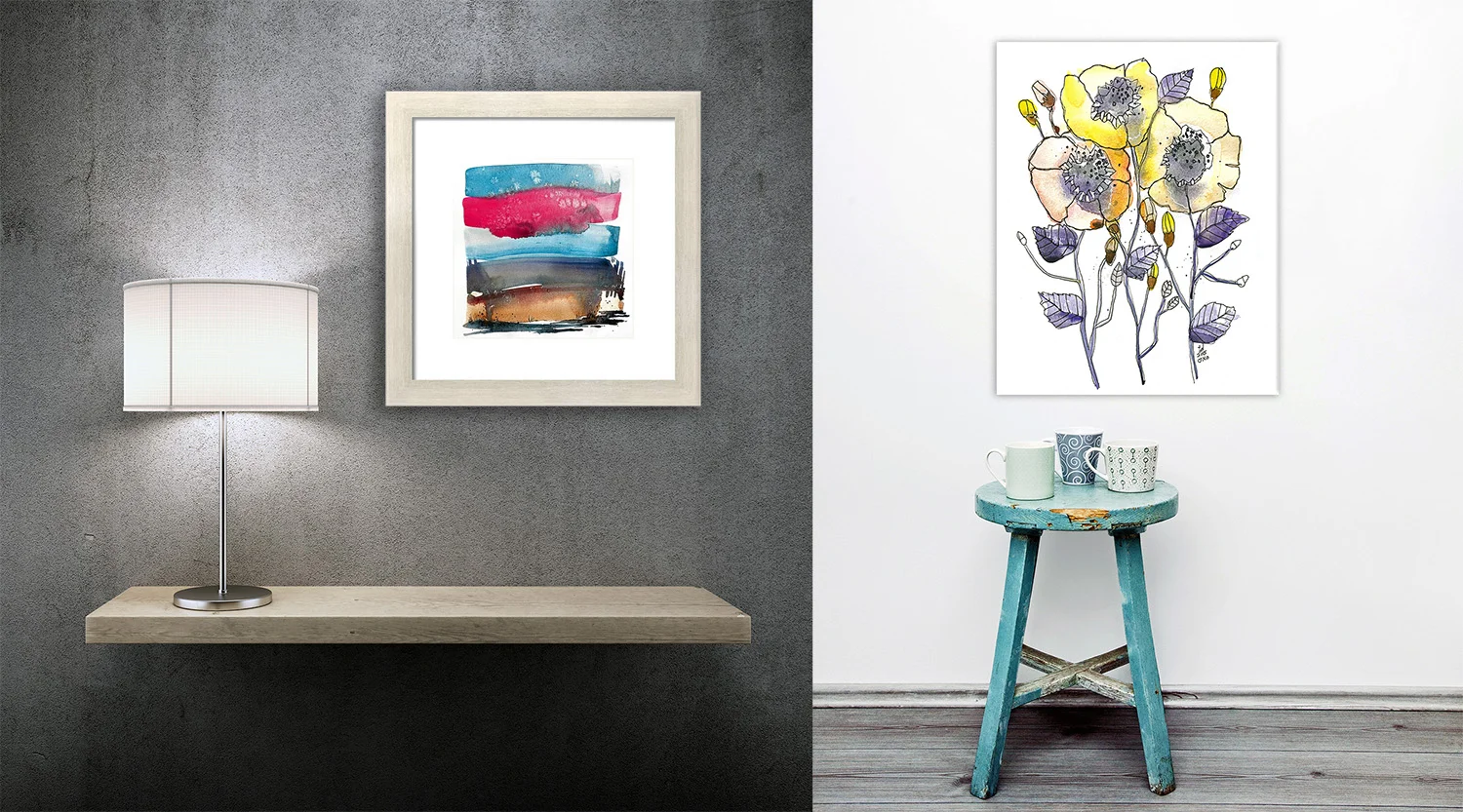 I hope these samples help you picture how beautiful art can transform a space. Everything I sell is available here.