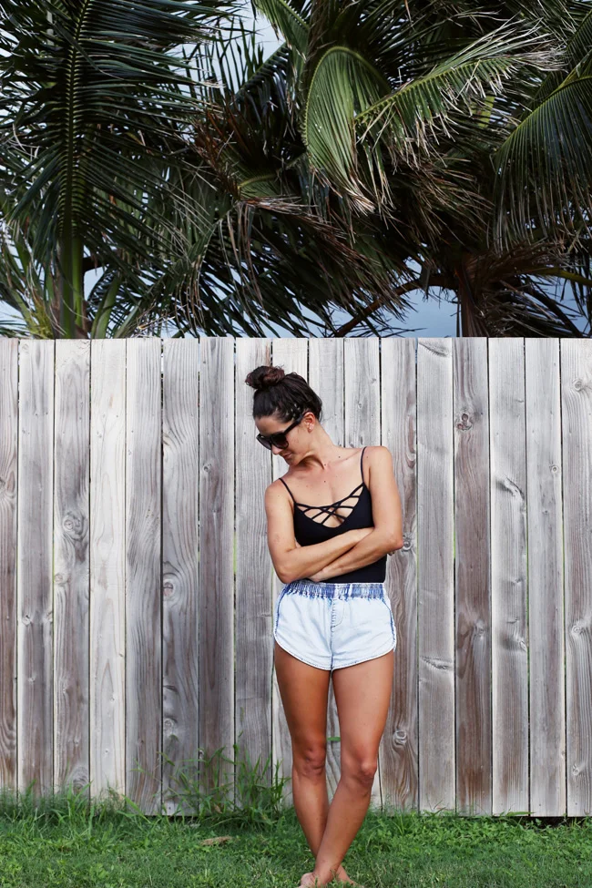 Swimsuit: Issa de' Mar, Shorts: One Teaspoon , Sunglasses: 3.1 Phillip Lim