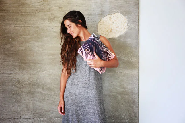Dress: T by Alexander Wang , Shoes: Vans , Pouch: Samudra