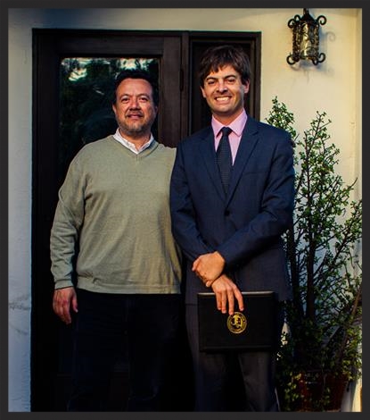 Dr. William Nericcio, head of SDSU's MALAS program, and Anders Larsson in 2014
